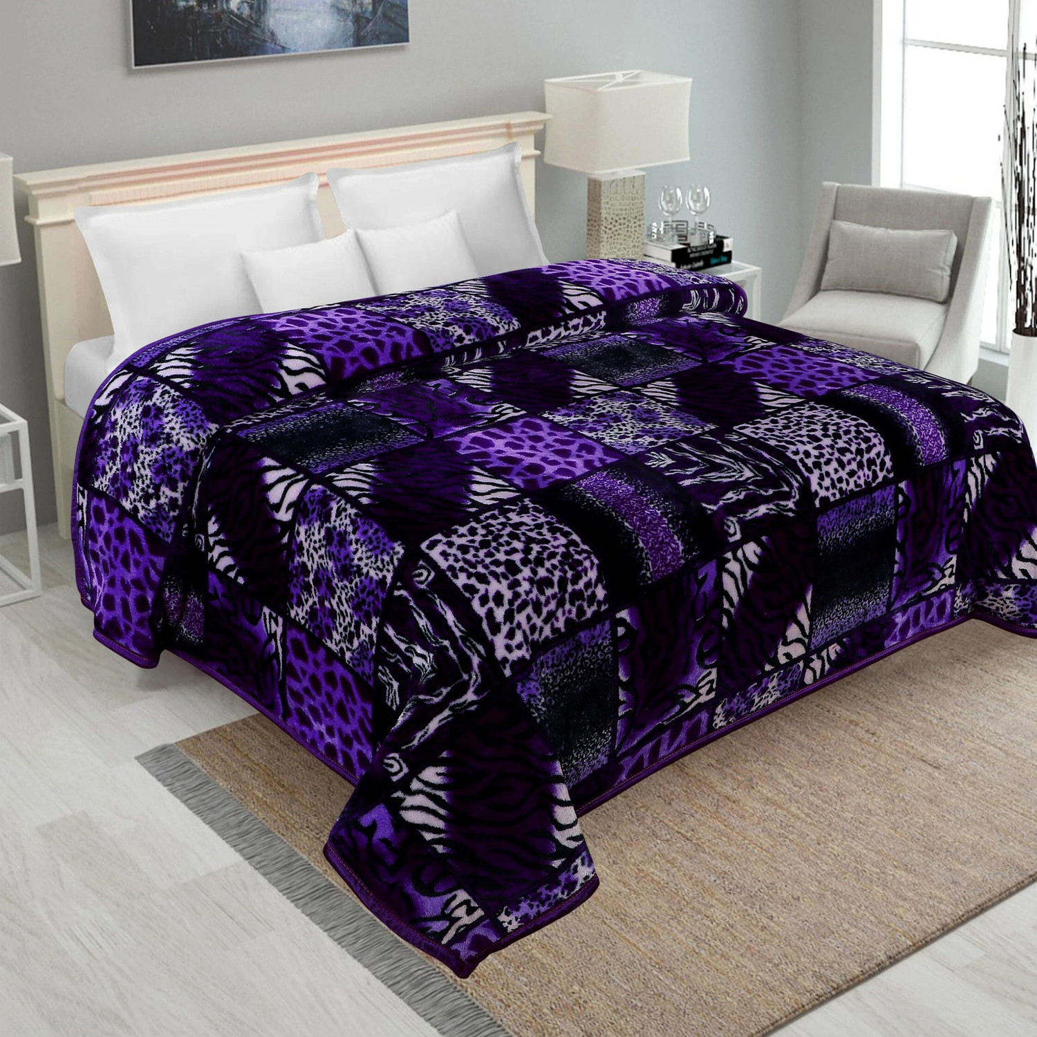IWS Printed Double Mink Blanket for AC Room