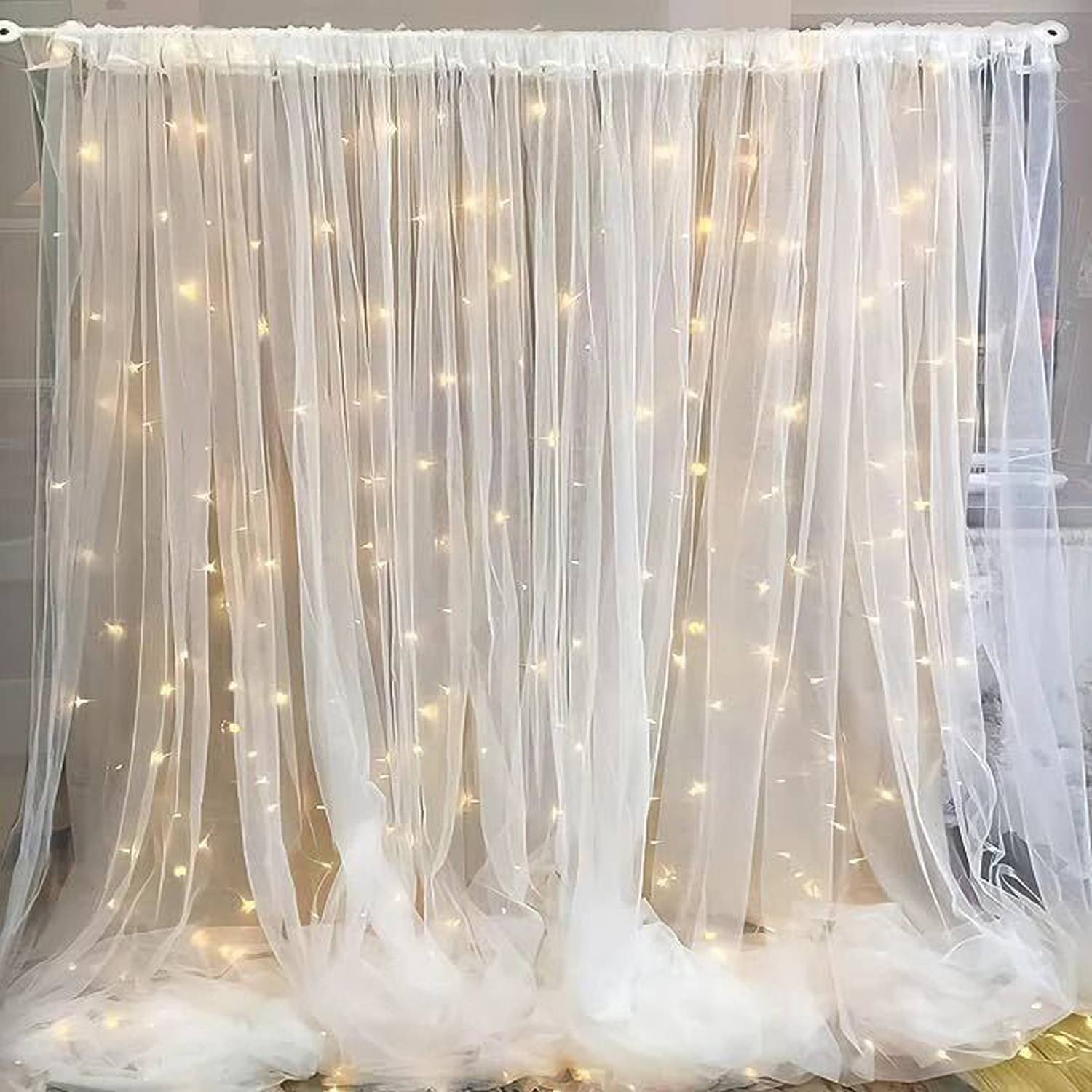PARTY MIDLINKERZ Solid White Net Curtain - Image 1