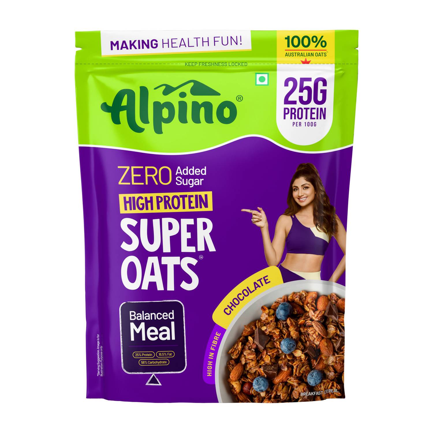 ALPINO High Protein Super Oats Chocolate 25% Protein 227g - Image 1