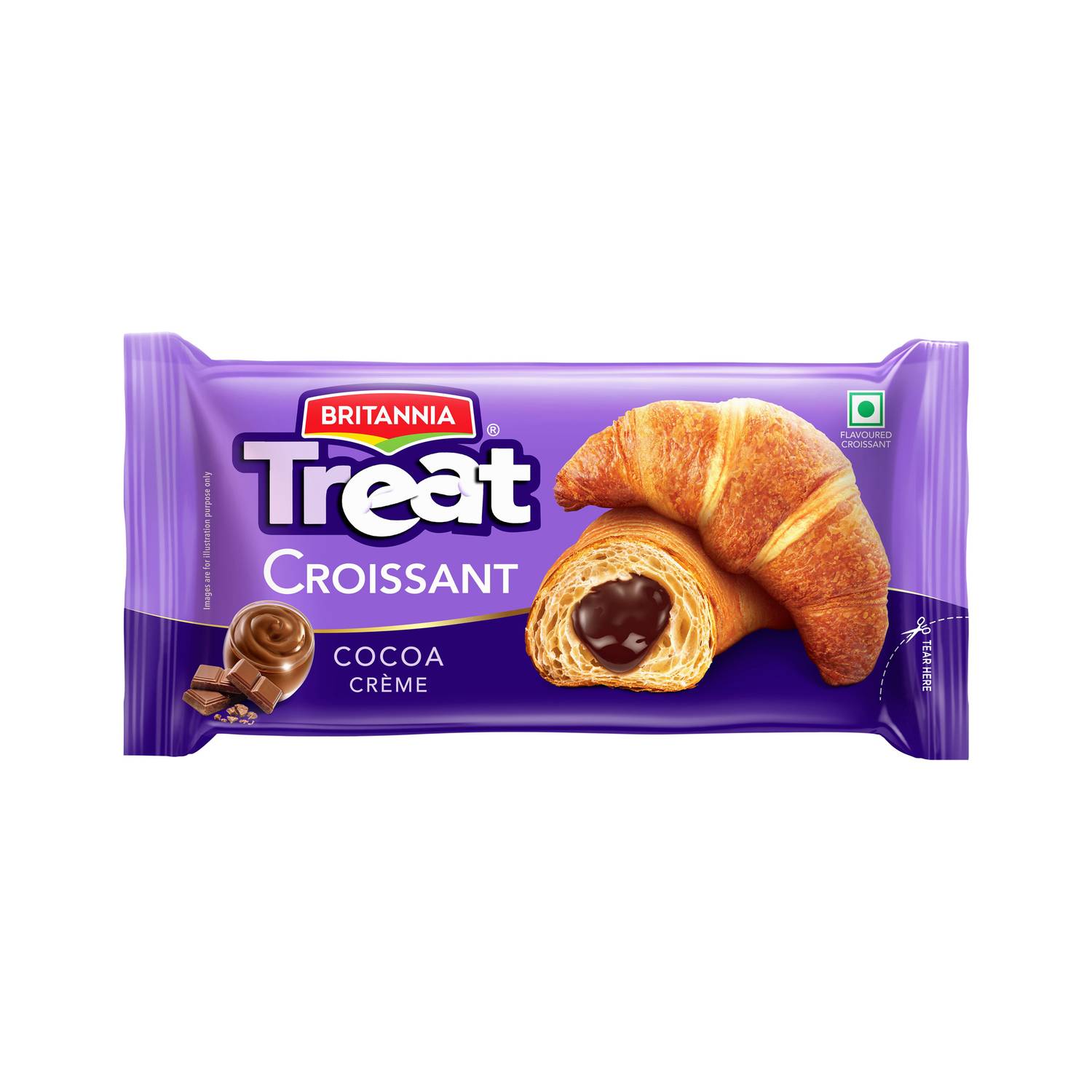 BRITANNIA Treat Cocoa Creme Roll Croissants