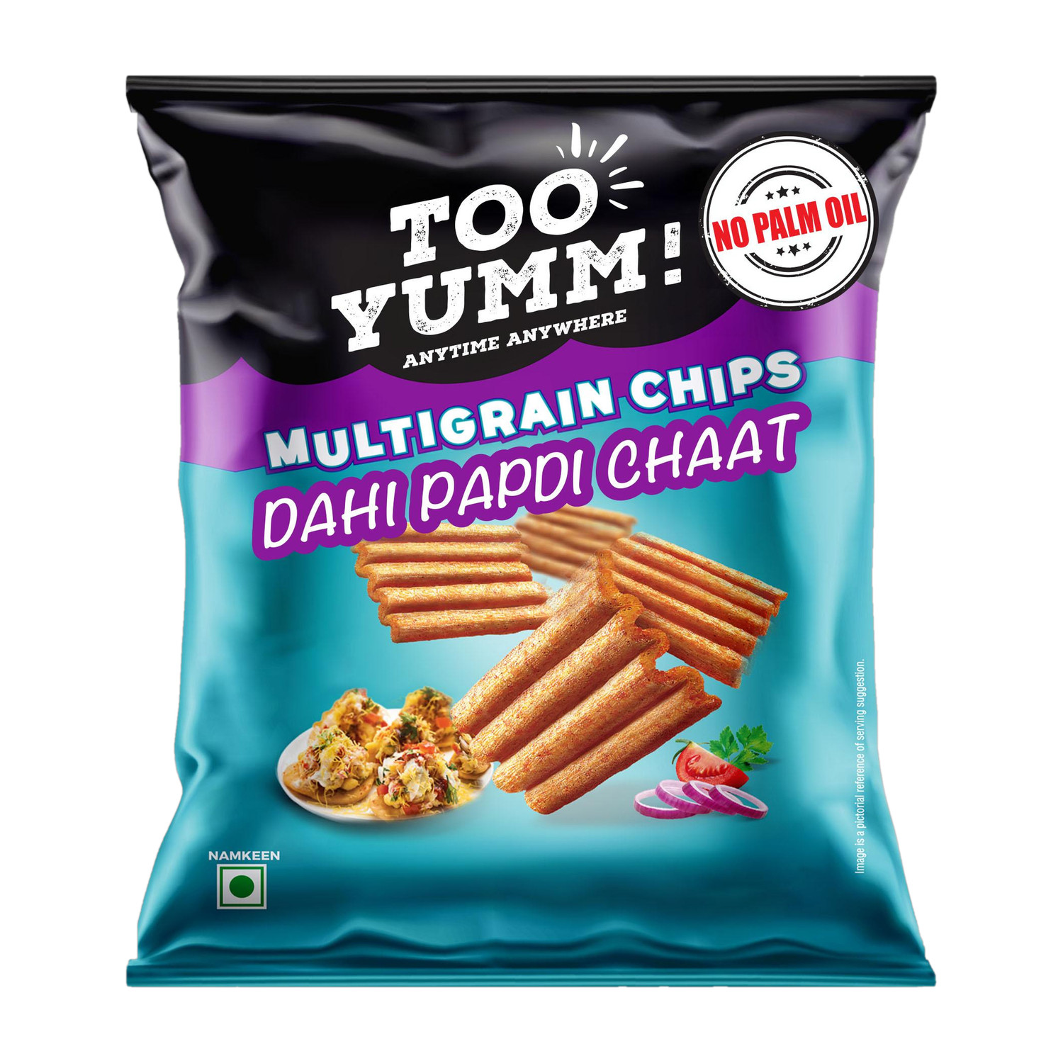 Image of Too Yumm! Dahi Papdi Chaat Multigrain Chips No Palm Oil 60% less Saturated Fat S Chips