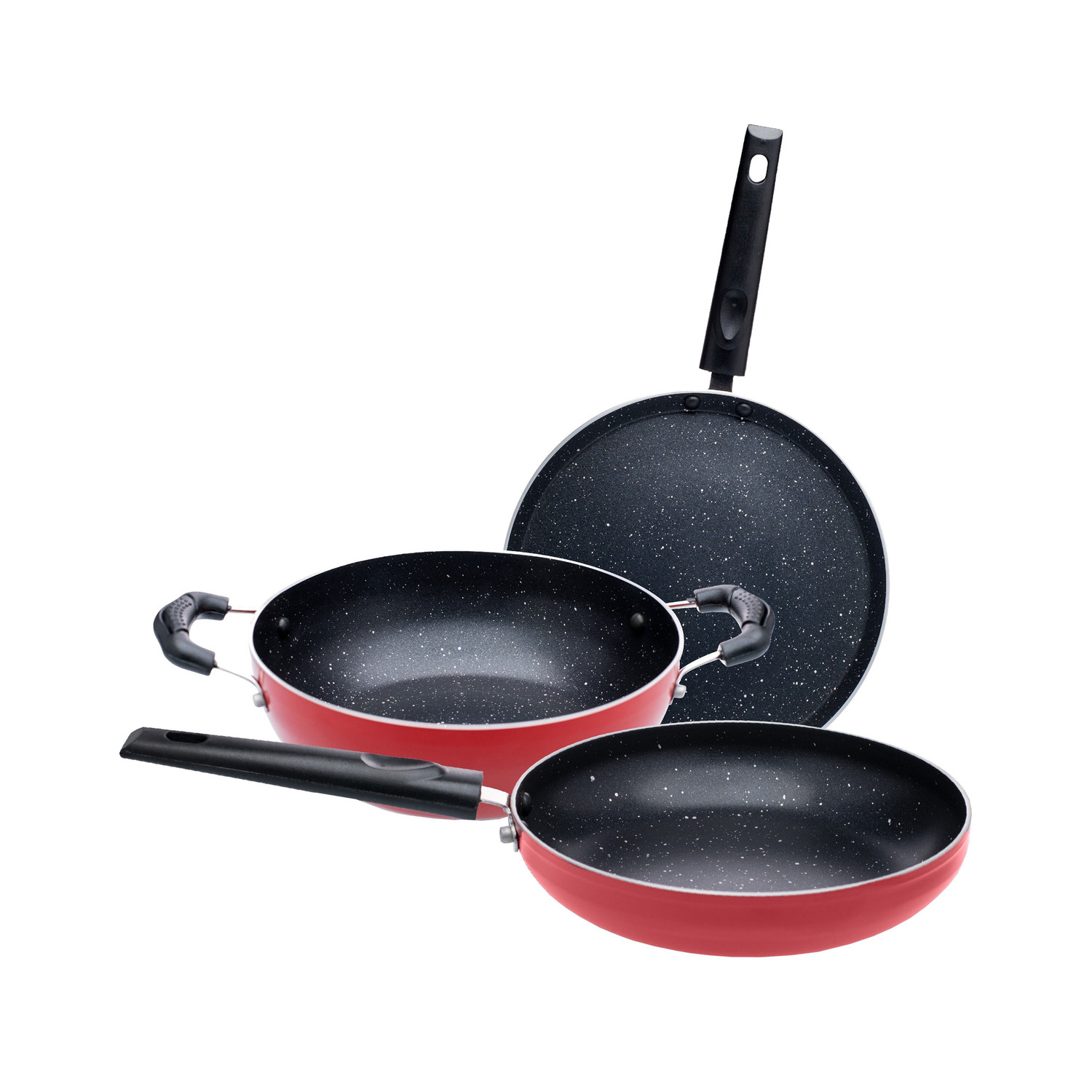 Image of Flipkart SmartBuy Non-stick PFOA Free Non-Stick Coated Cookware Set (Aluminium, 3 - Piece)