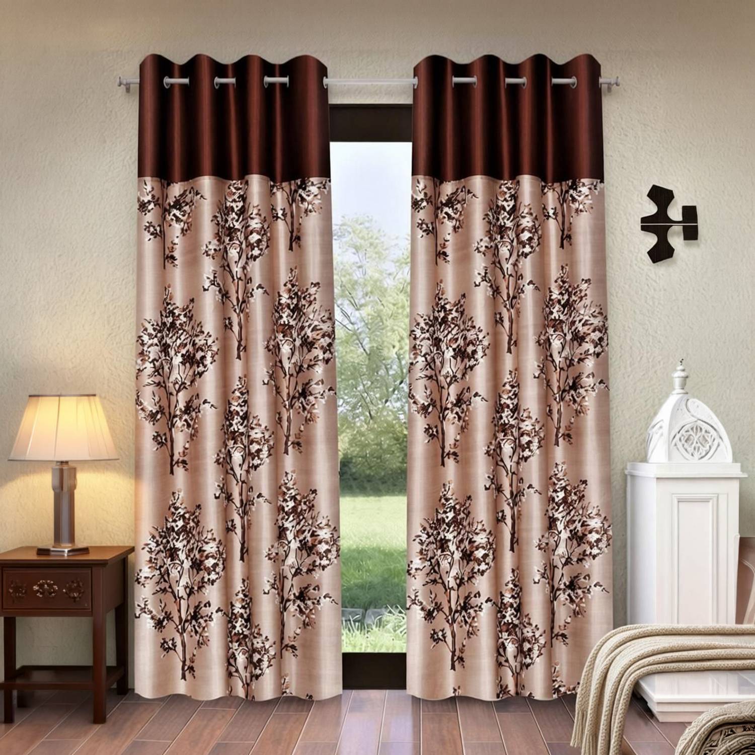 Fashion String 153 cm (5 ft) Window Polyester Semi Transparent Curtain (Pack Of 2)