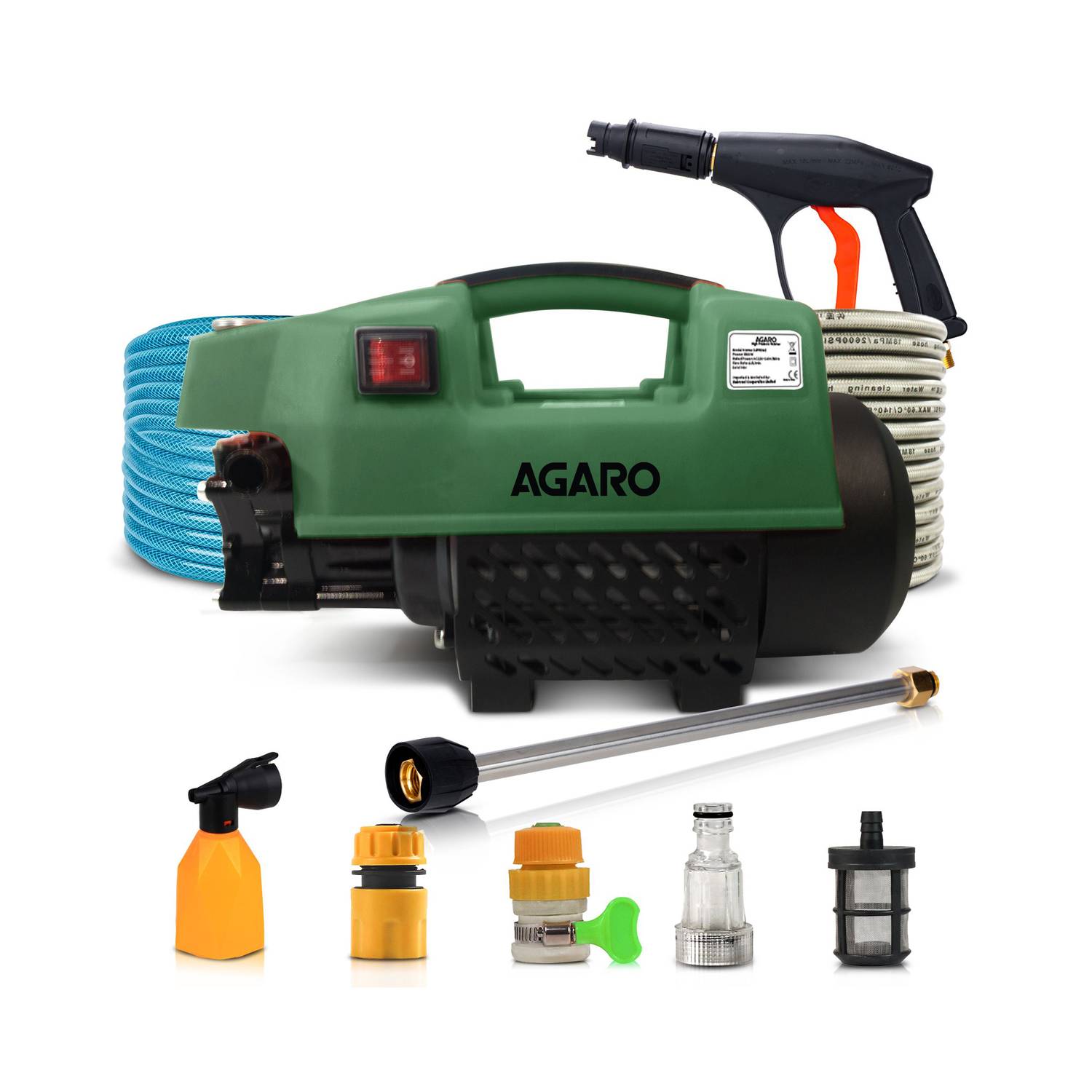 AGARO Supreme 1800W 120 Bar Green Pressure Washer - Image 1