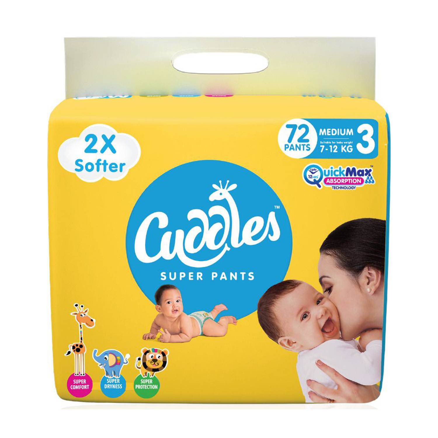 Cuddles - Super Pants 2X Softer Super Dry Pant Diapers - M
