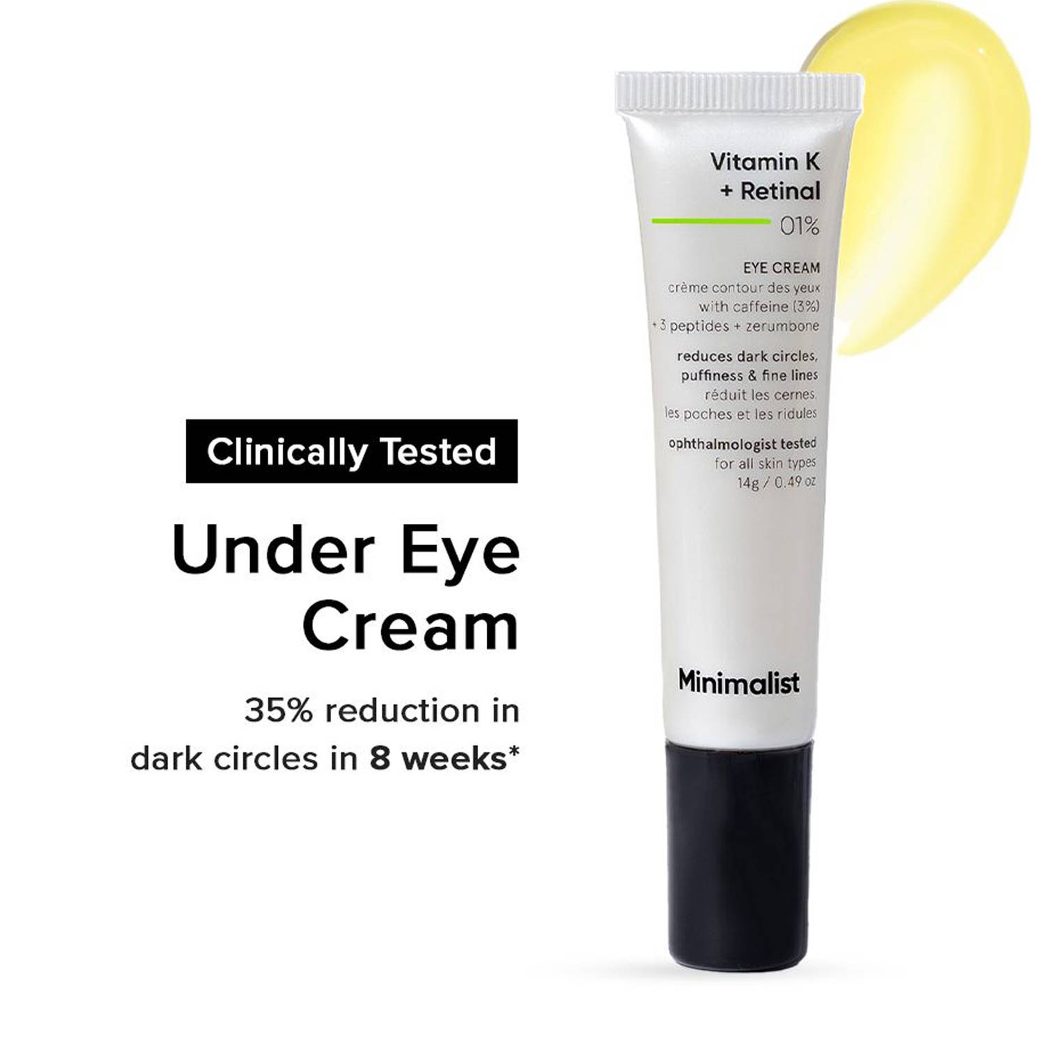 Minimalist Vitamin K + Retinal 01% Eye Cream 14g - Image 1