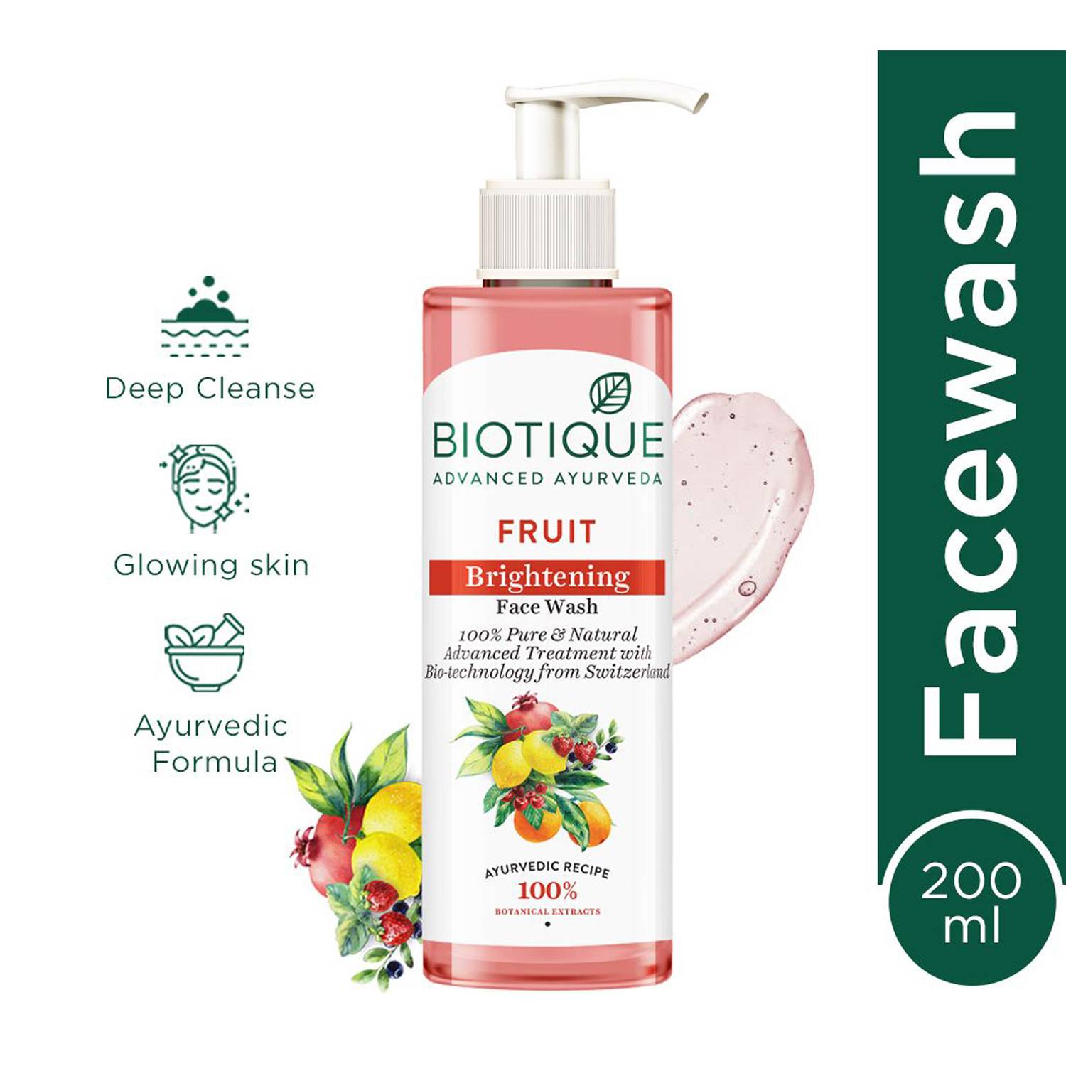 BIOTIQUE Fruit Brightening Face Wash 100ml - Image 1