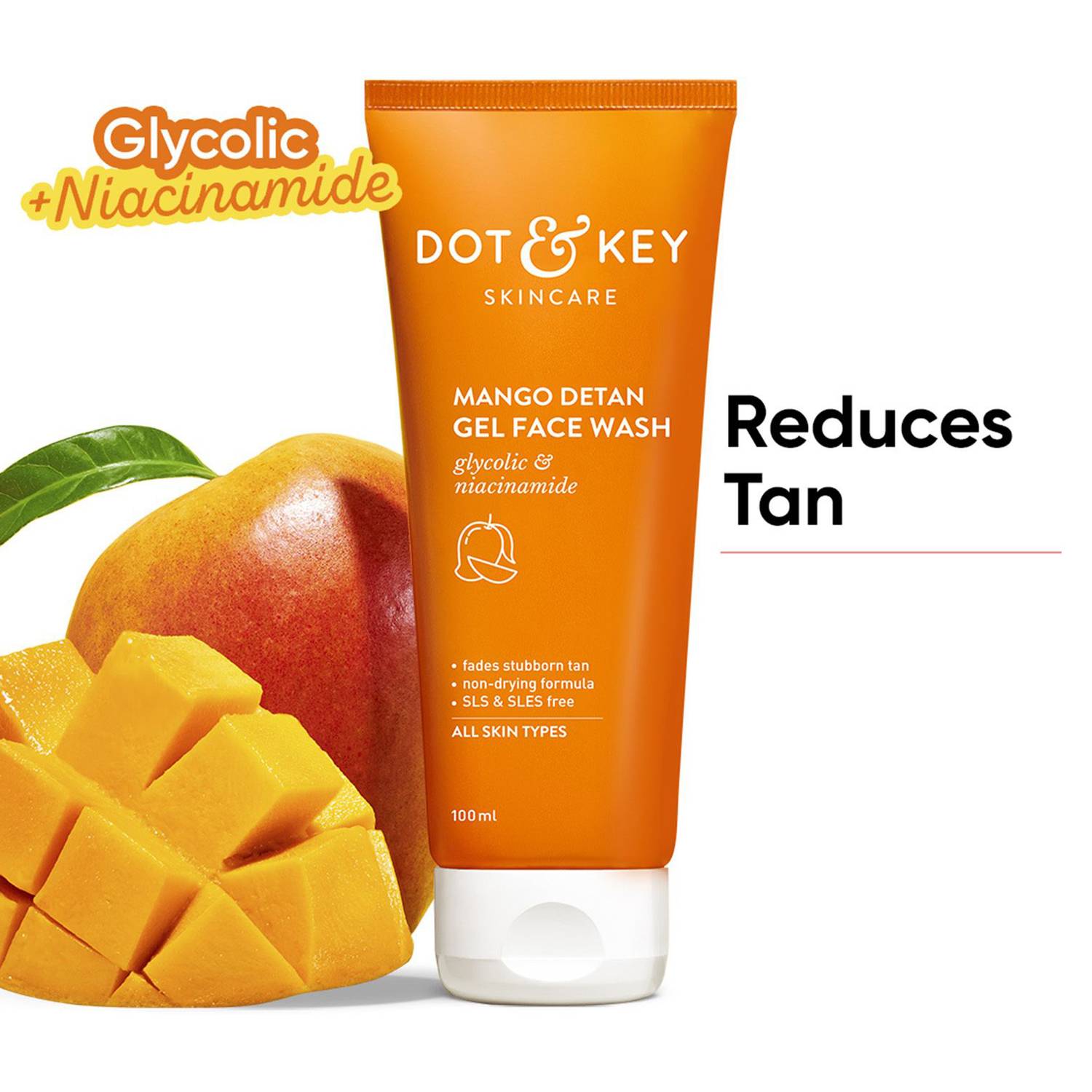 Dot & Key Mango Detan Gel Face Wash 100 ml - Image 1