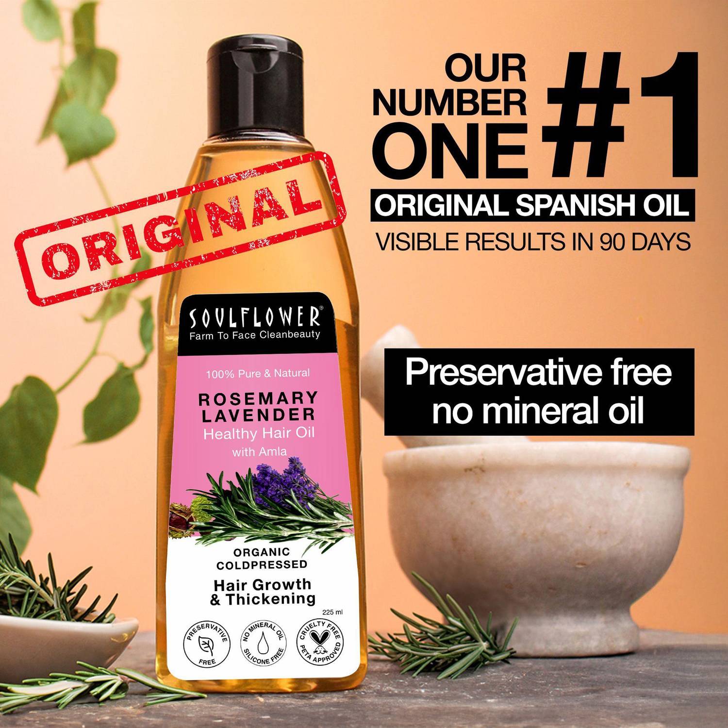 Soulflower Rosemary Hair Growth Oil, 120 ml - Image 1