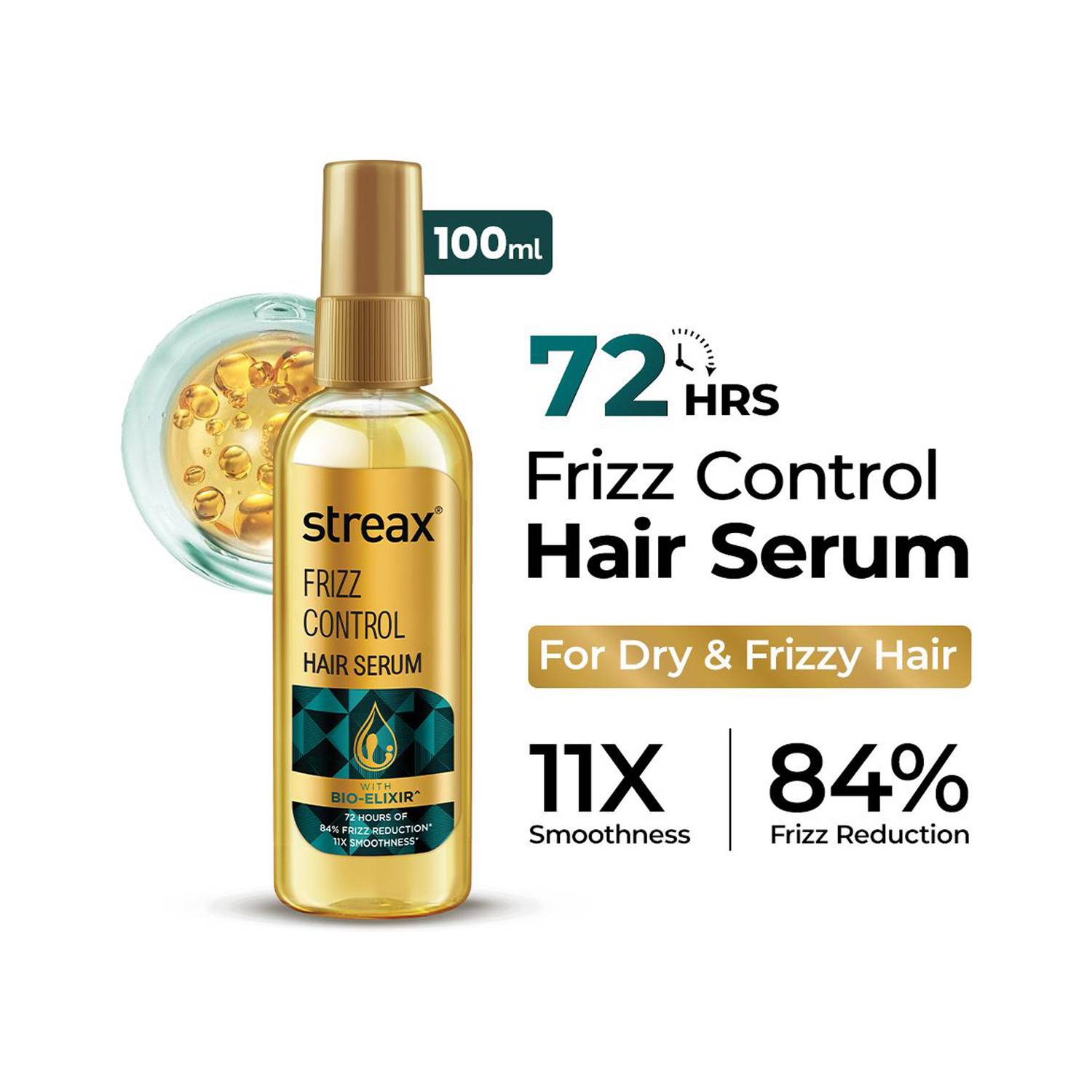 Streax Frizz Control Hair Serum 72hrs - Image 1