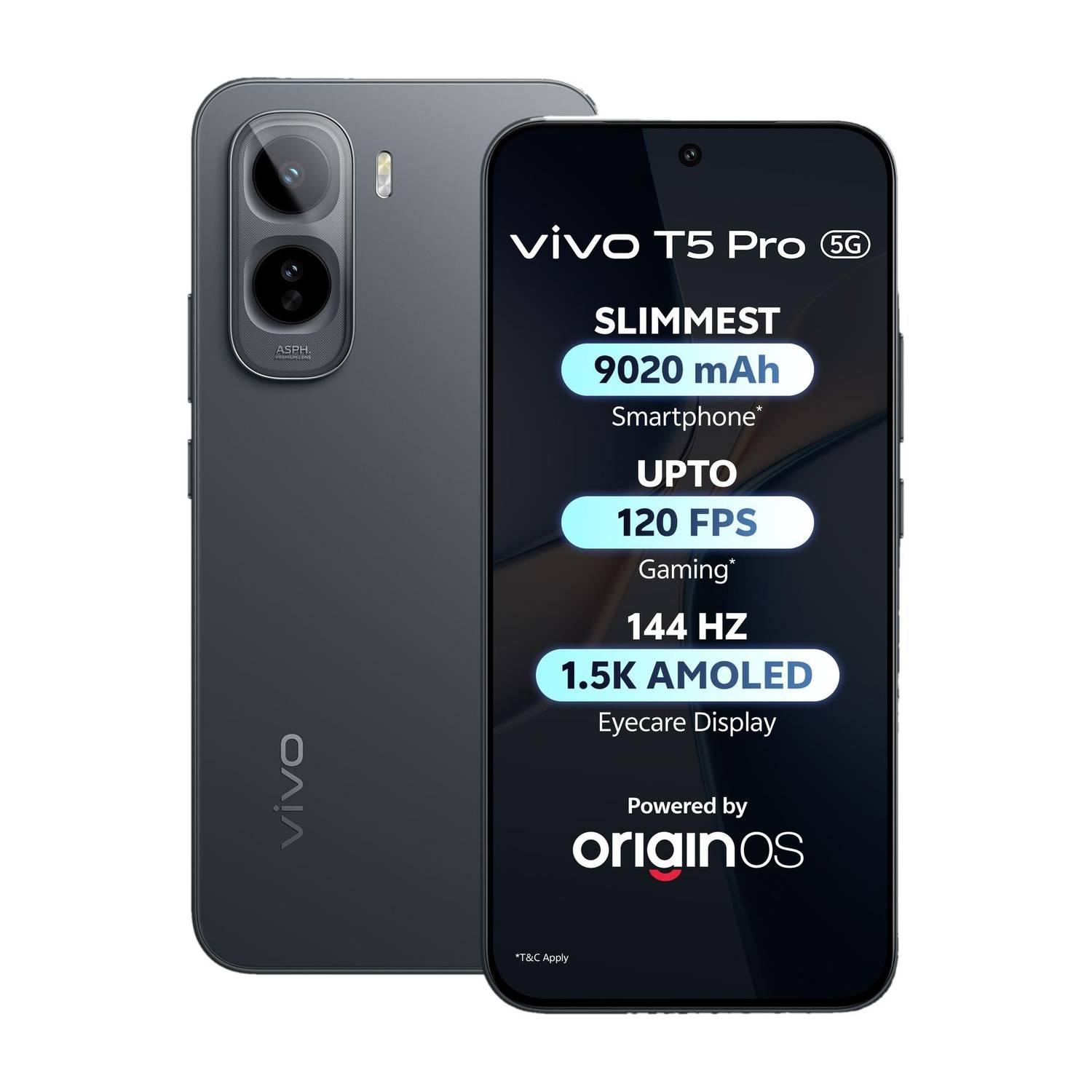 vivo T5 Pro 5G 128GB Cosmic Black - Image 1