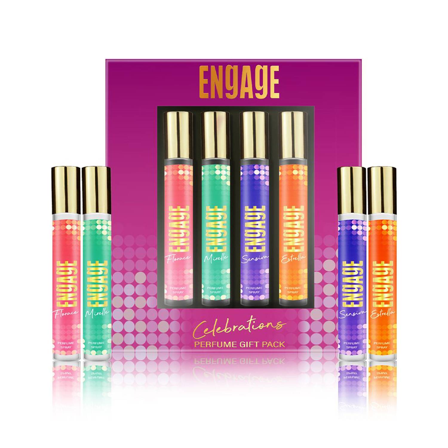 Engage Gift Set Celebrations Perfume Spray, Long Lasting Wedding Hamper by ITC (25mlx4) Perfume  -  100 ml