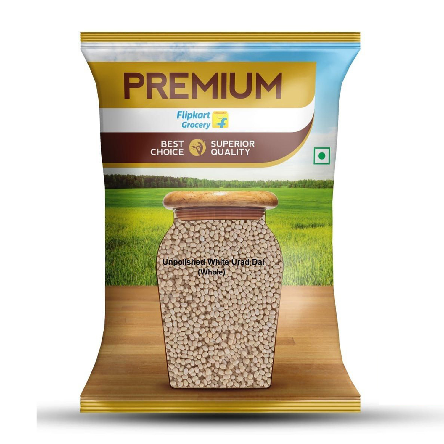 Image of Premium Unpolished White Urad Dal (Whole) by Flipkart Grocery