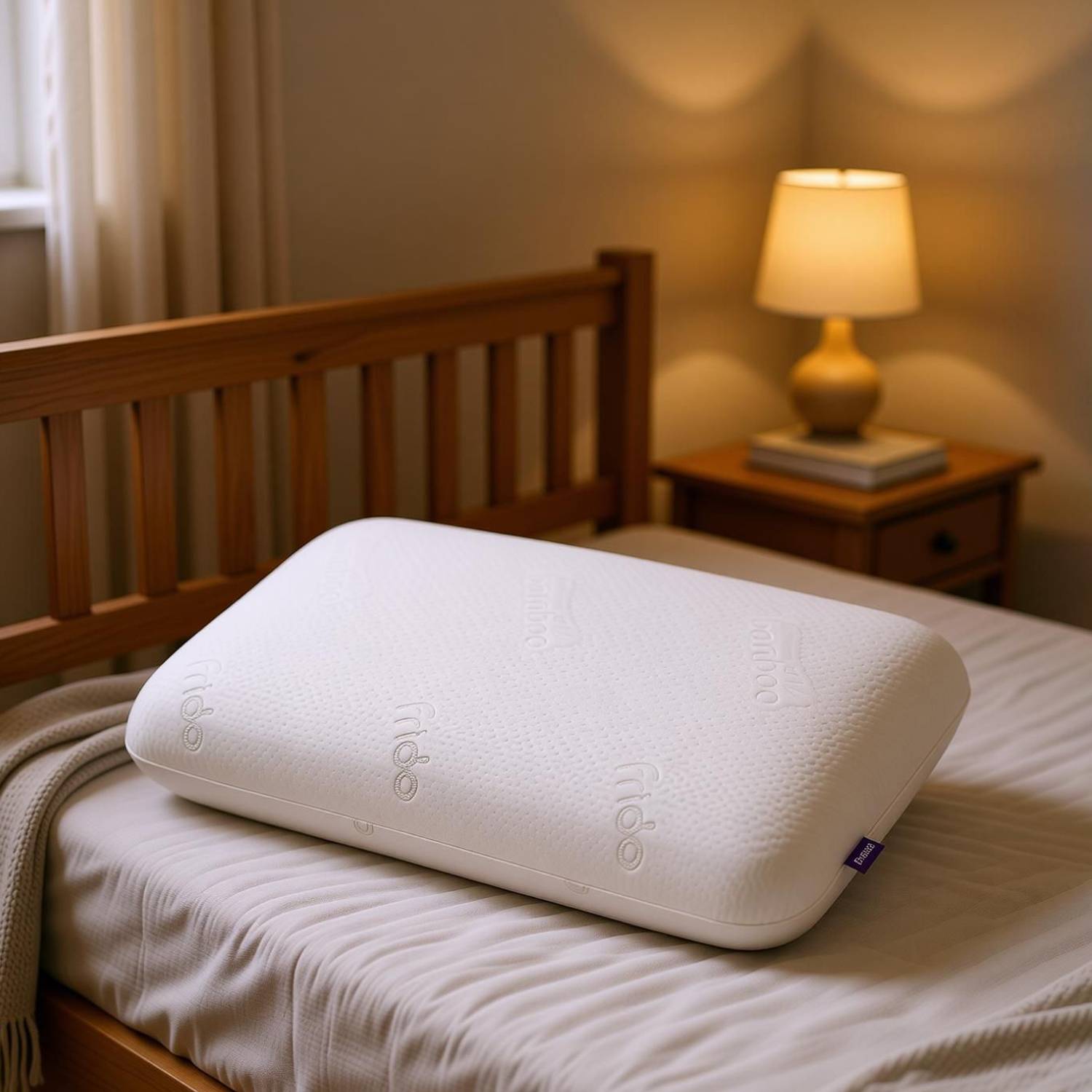 Frido Memory Foam Orthopaedic Pillow Pack of 1 Solid Ultimate Deep Sleep Pillow for Neck & Shoulder Pain Relief, King Size 4 Inch