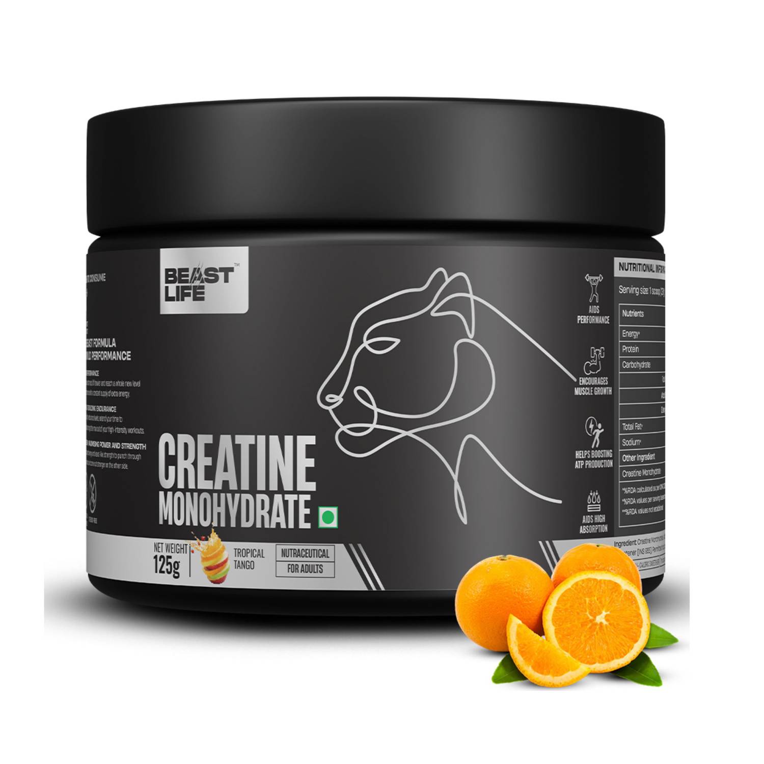 BeastLife Monohydrate Creatine 125g - Image 1