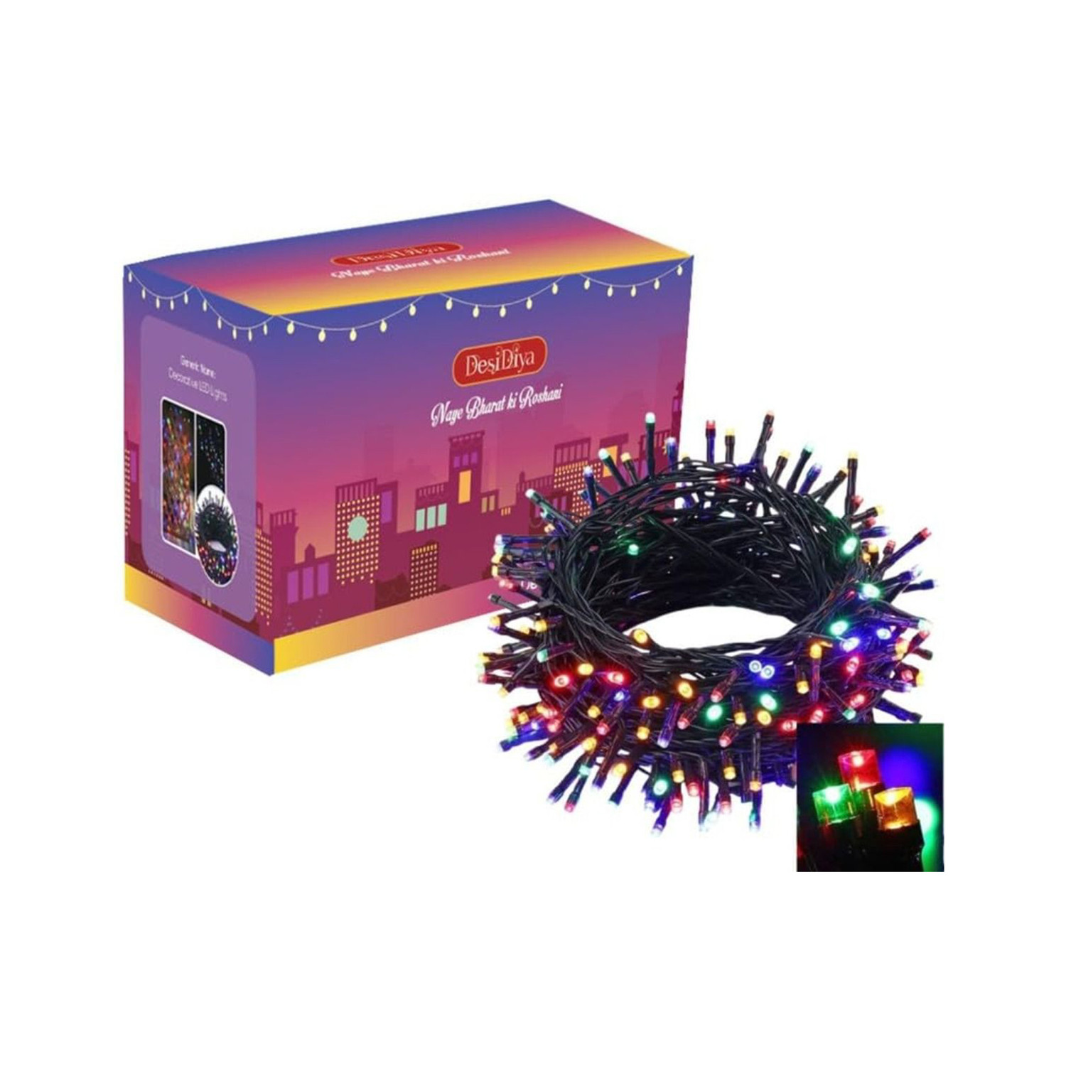 Image of Desidiya 42 LEDs 12 m Multicolor Flickering String Rice Lights