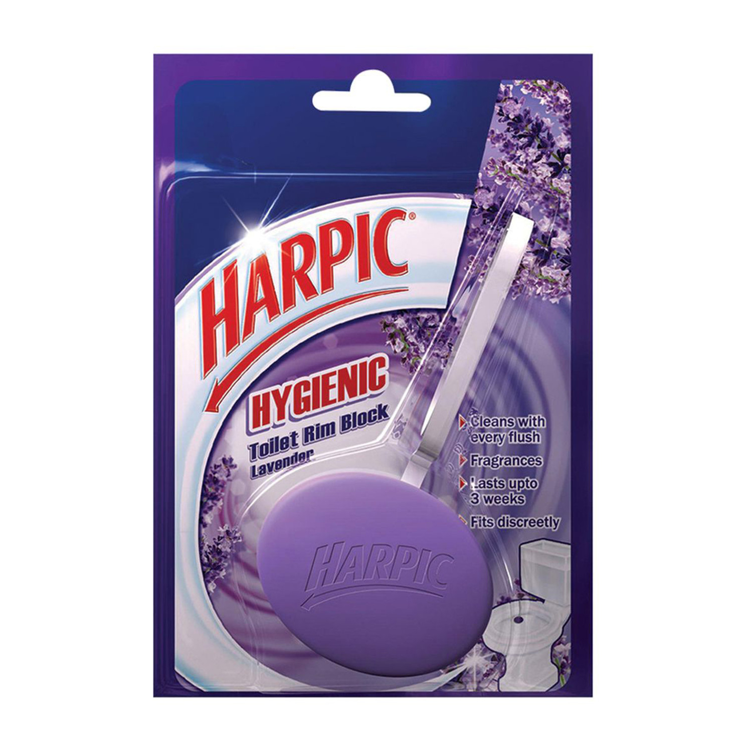 Image of Harpic Hygienic Lavender Rim Block