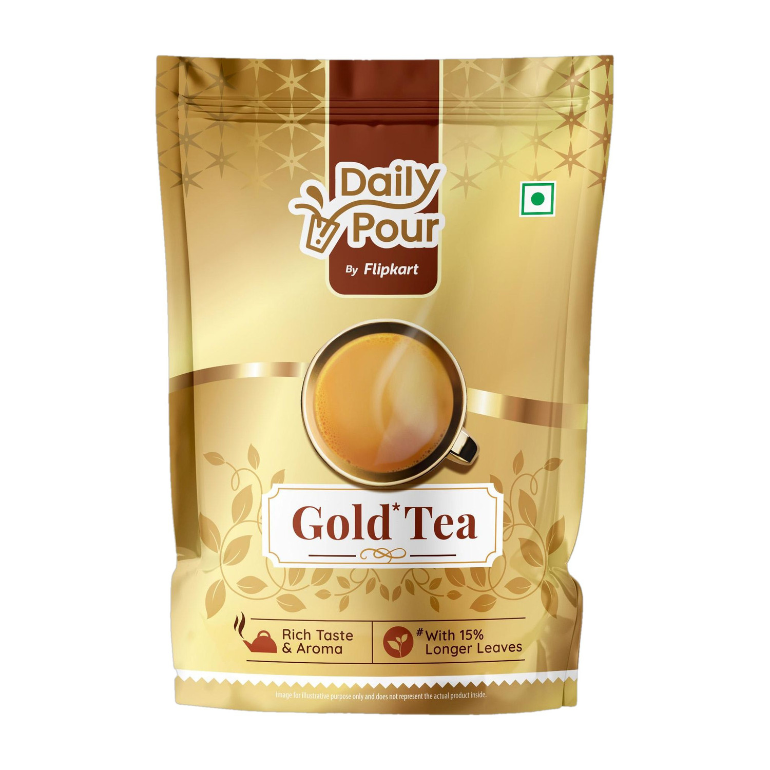 Image of Daily Pour by Flipkart Gold Tea with 15% Long Leaves Black Tea Pouch