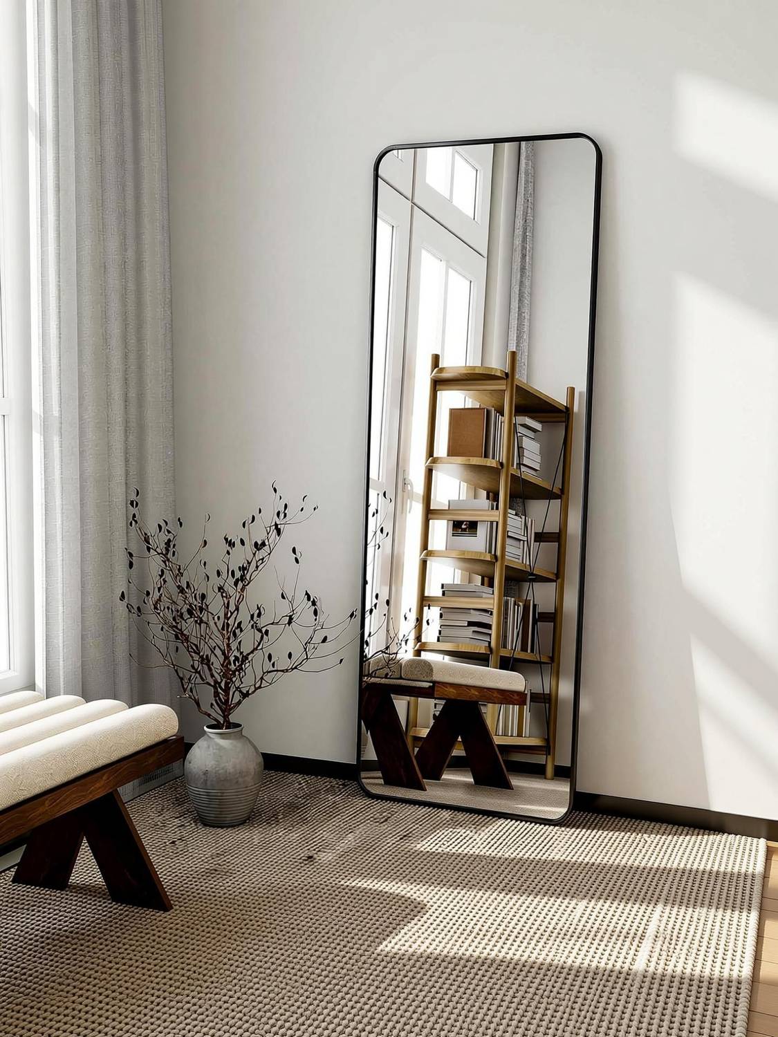 ARTMENT Vista Arched Floor Black Frame Mirror (150 X 40 CM) - Image 5