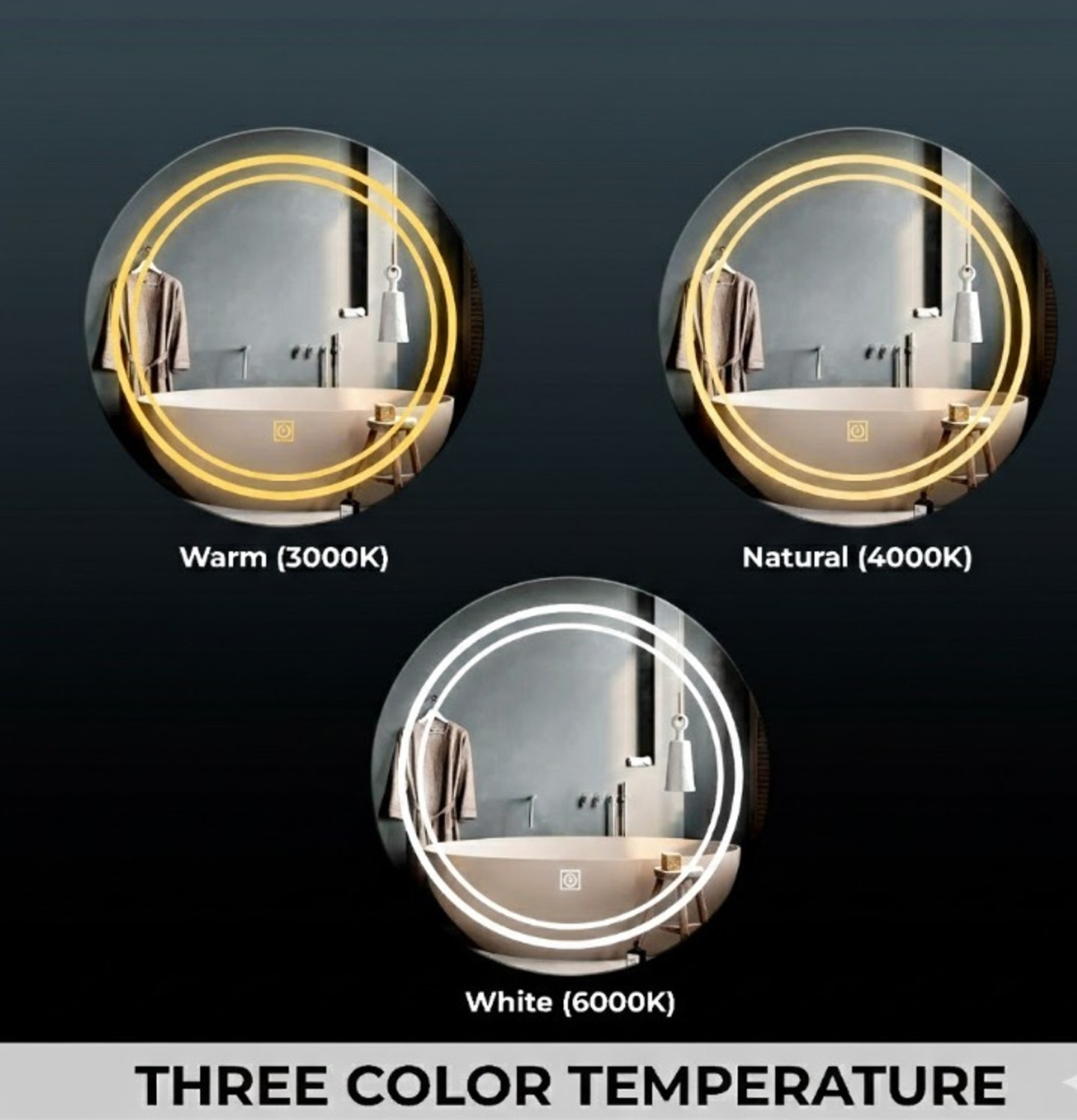 Image of KRELIX Round Mirror For Wash basin And Decorative Interior Decor Mirror for Bathroom Bathroom Mirror