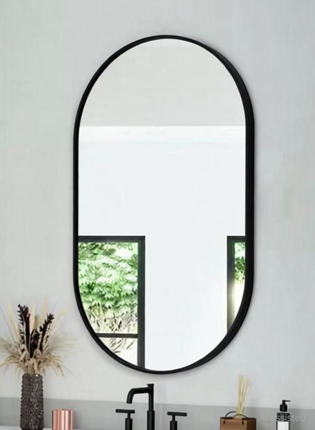 Image of Flipkart Perfect Homes 12 X 18 Inches Frameless Decorative Capsule Wall Mount Mirror Bathroom Mirror