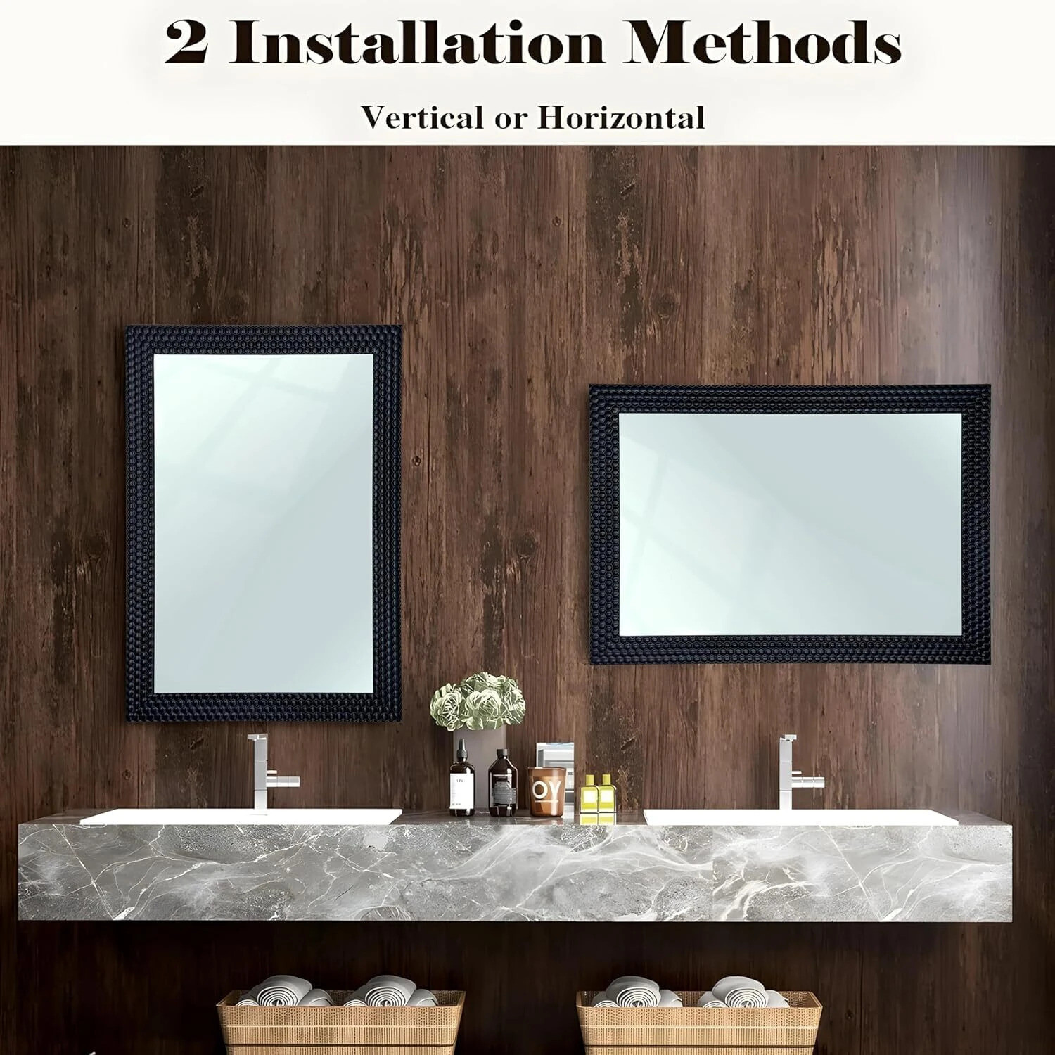 Image of Art Street Wall Decorative Bevelled Contemporary Style Mirror for Bathroom & Home Decor Decorative Mirror