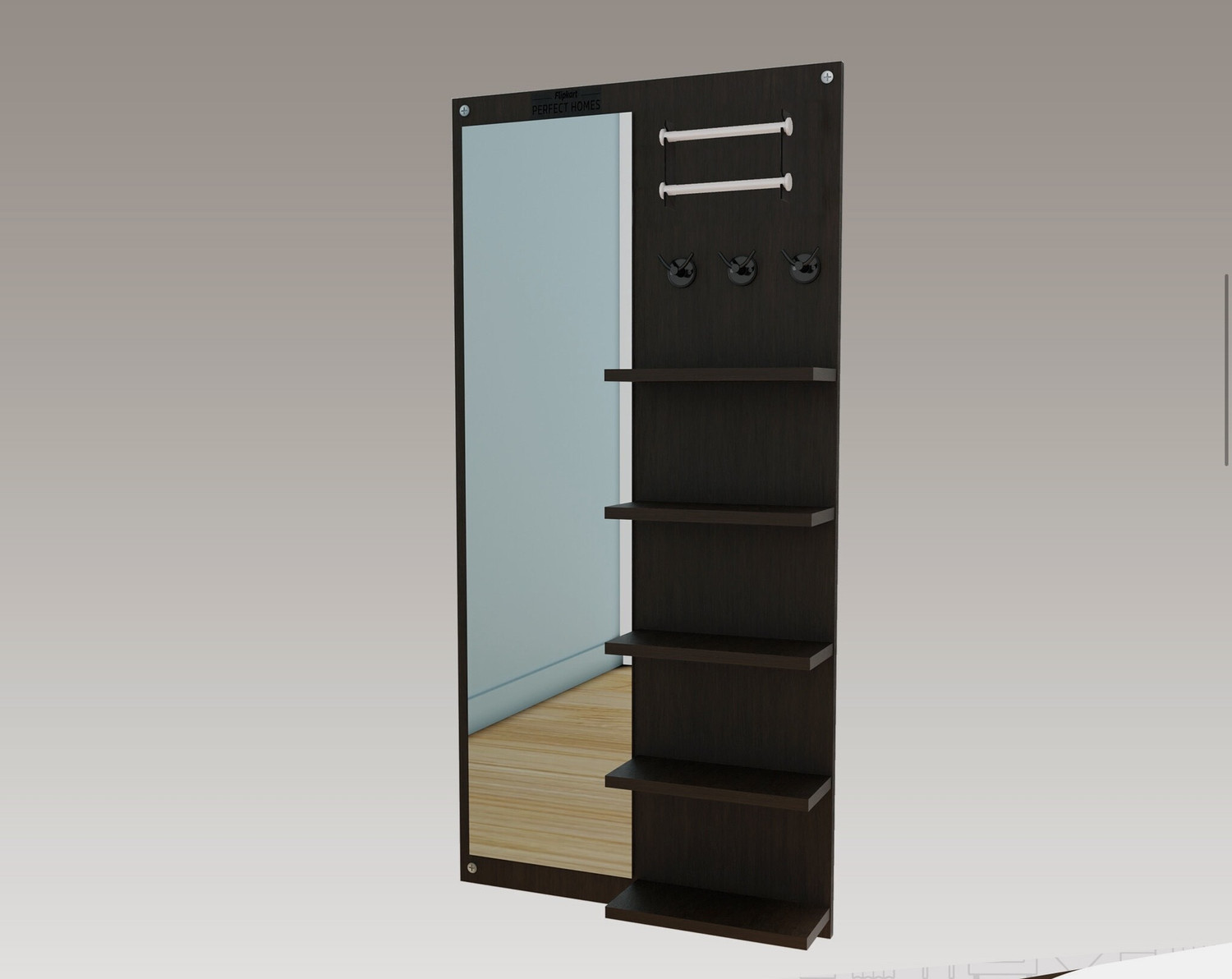 Image of SOAMI; CARVING THE FUTURE OF WOODS SOAMI CARVING THE FUTURE OF WOOD MIRROR WITH SHELF Engineered Wood Dressing Table