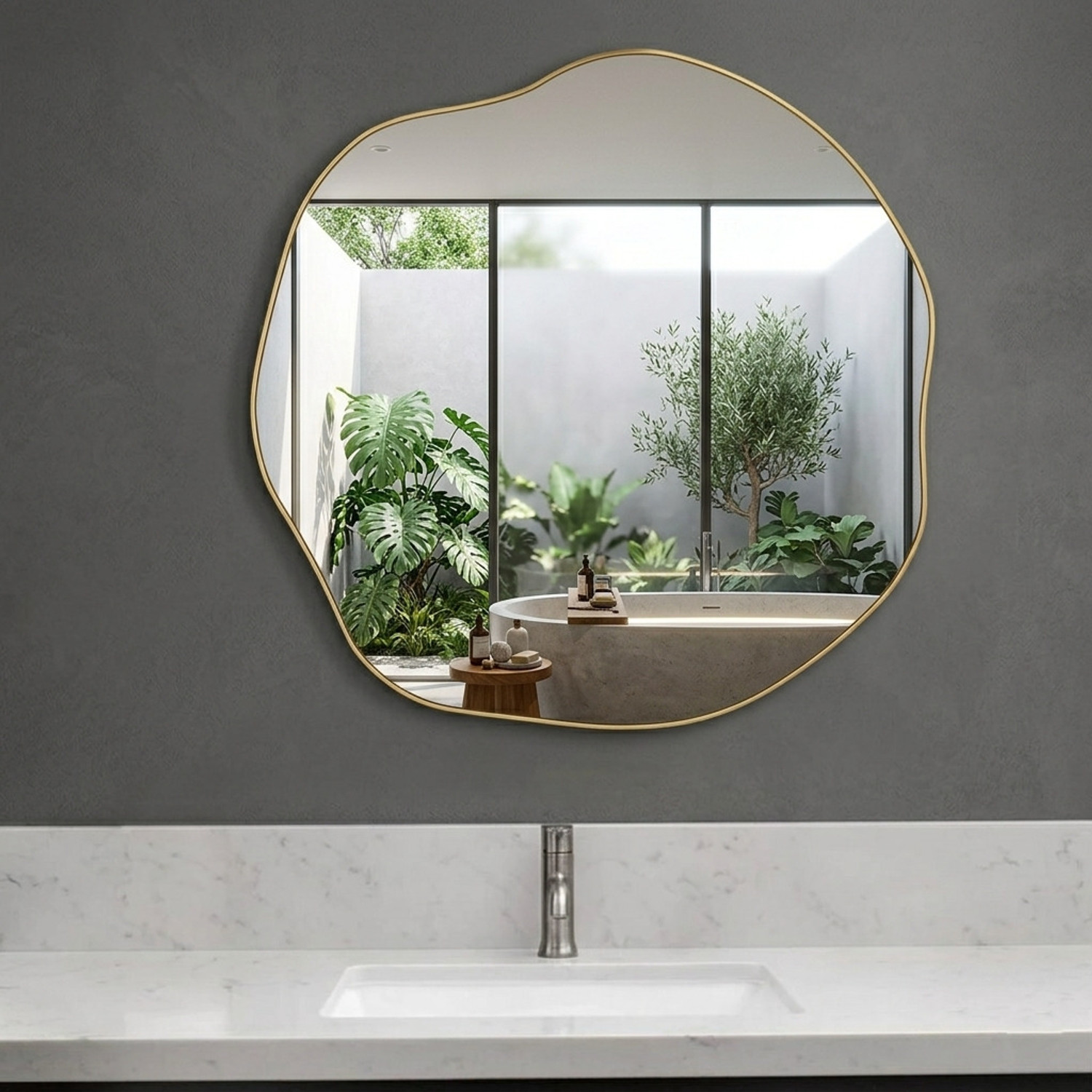 Image of LUPPRA Golden Fram round mirror Bathroom Mirror
