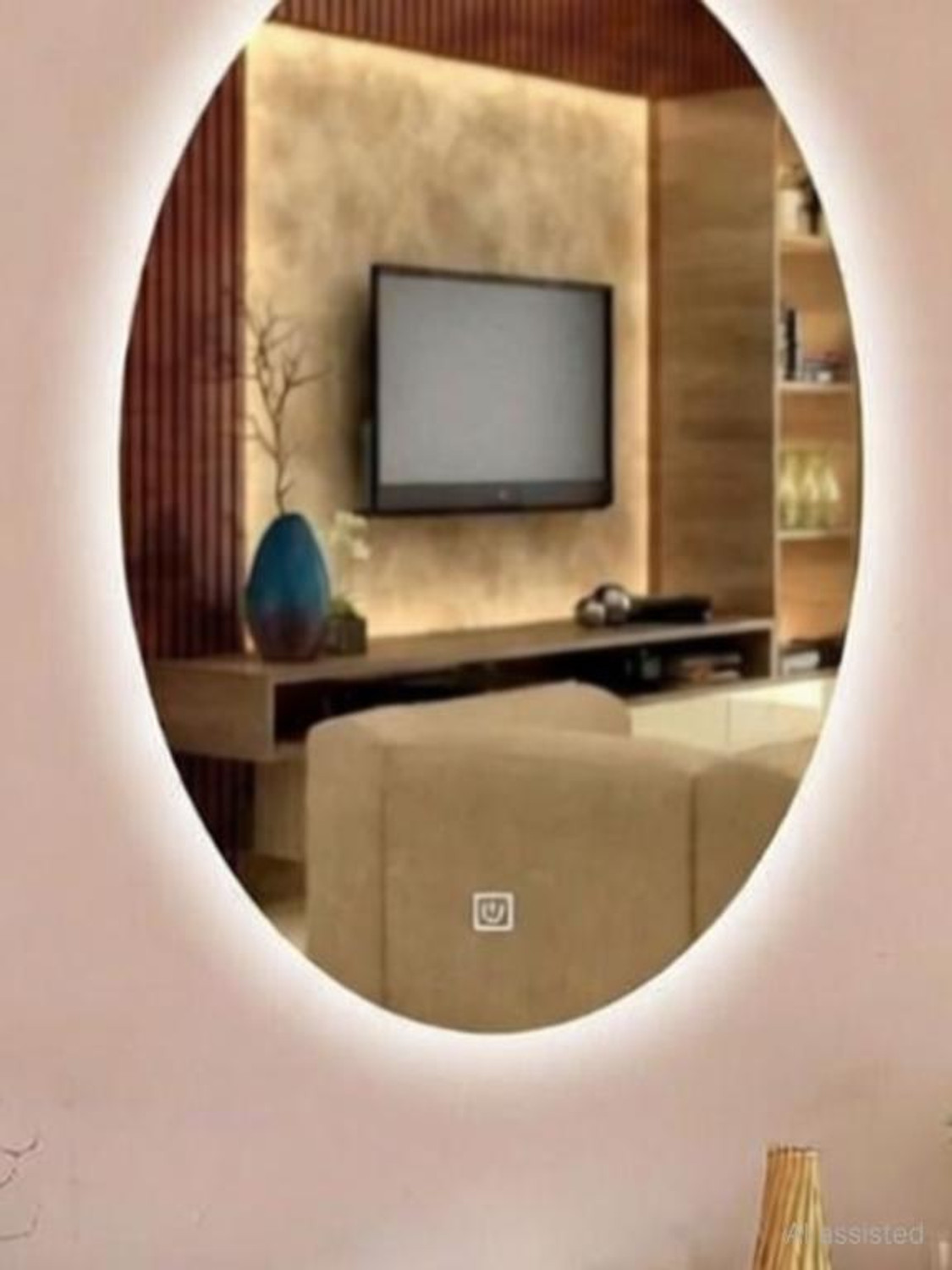 Image of KRELIX 12x18 Inch Oval Led Light Wall Decor Makeup Room 40 Bathroom Mirror