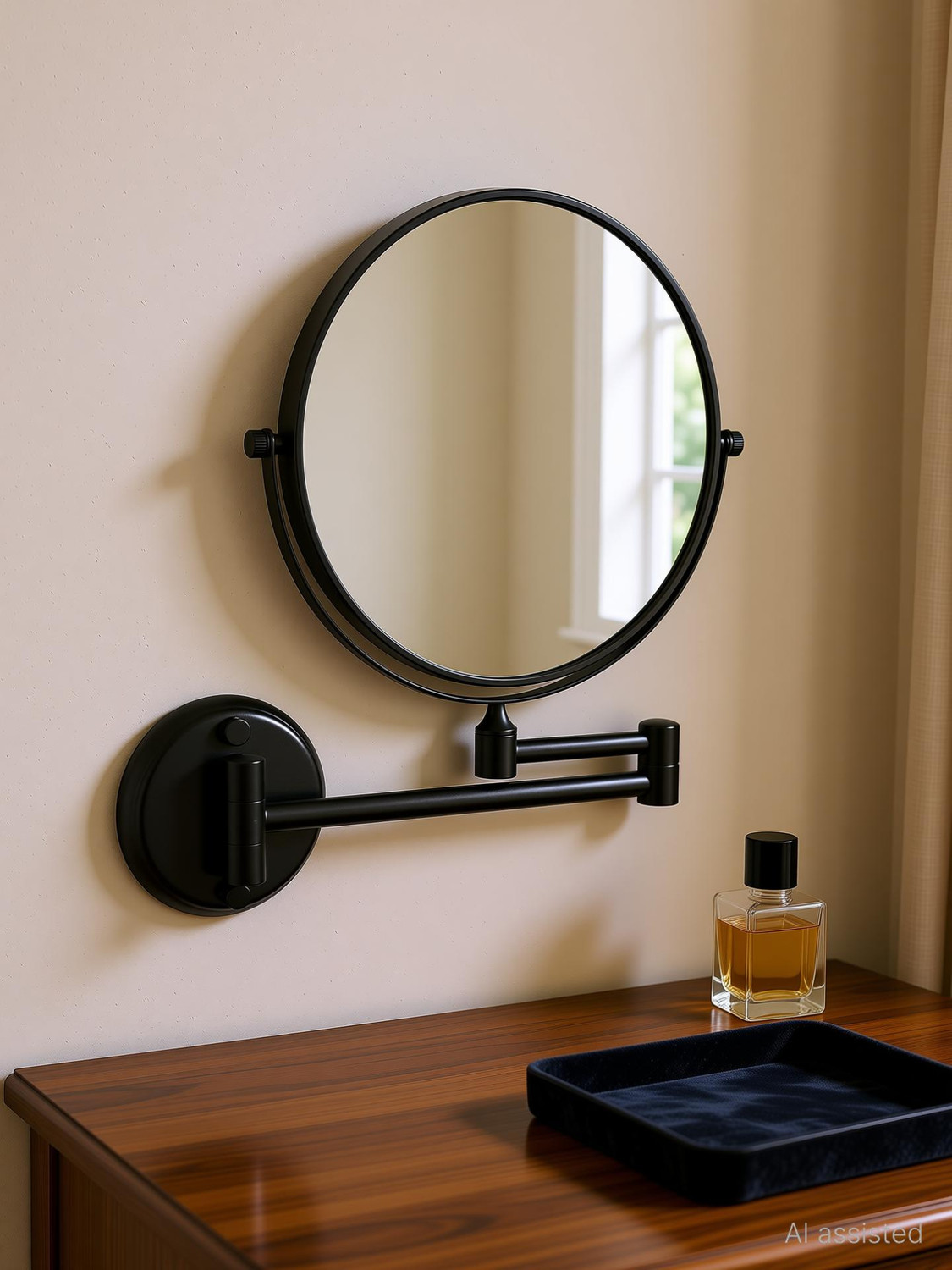 Image of Impulse by Plantex Brass & SS-304 Makeup /Magnifying Mirror for Bathroom /8 Inch /5x /1x-Magnification Bathroom Mirror