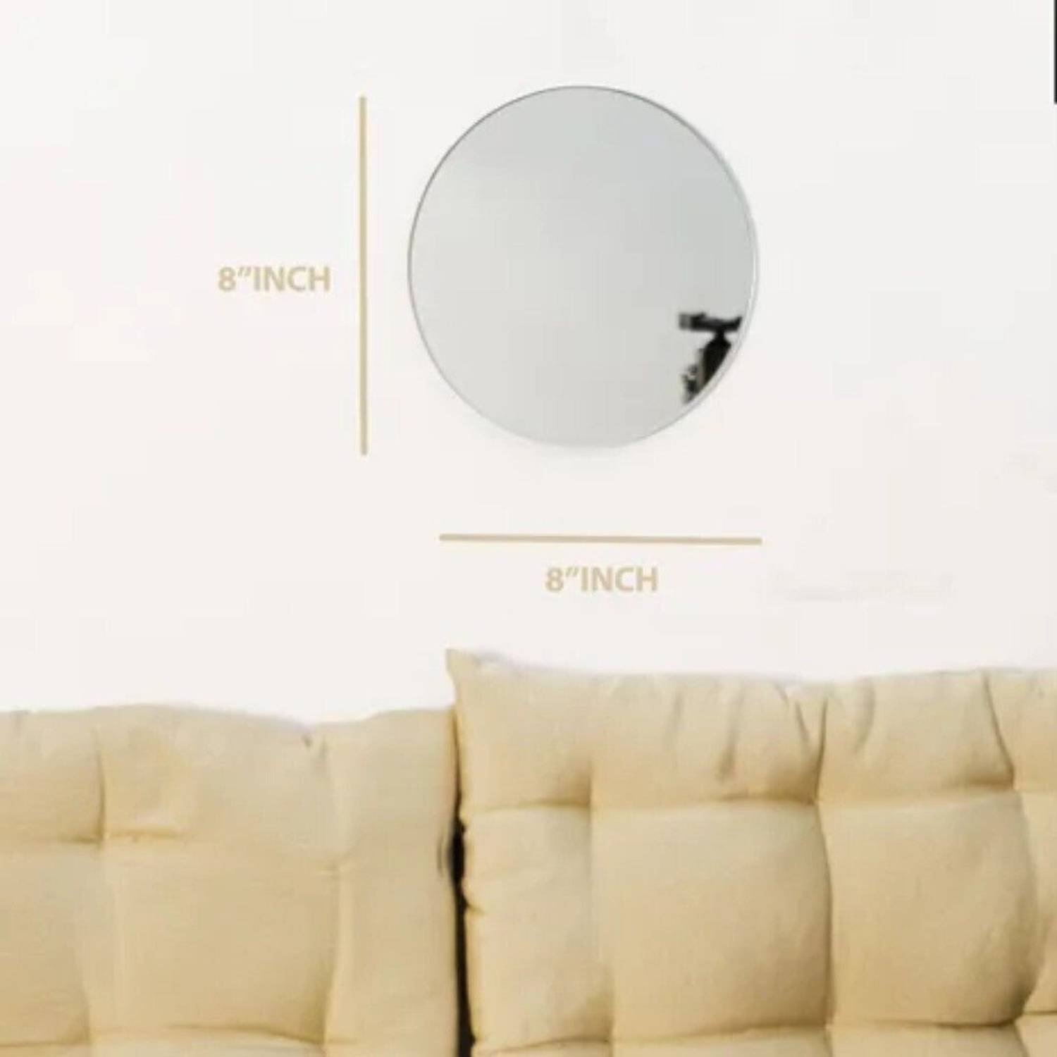 ARYAANSH Glass Wall Self Adhesive Mirror with Two Side Tapes for Bathroom Wash Bathroom Mirror
