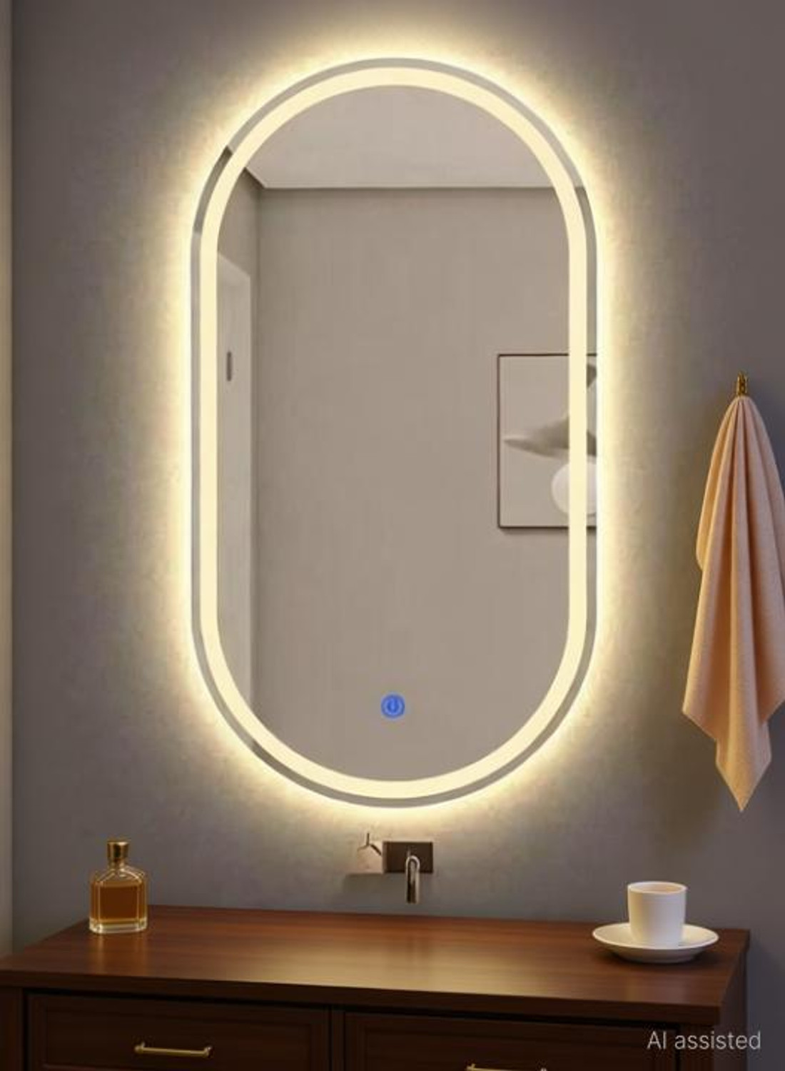 Image of Mofaro 24*18 Inch LED Wall MirrOR capsule LLP2 Bathroom Mirror