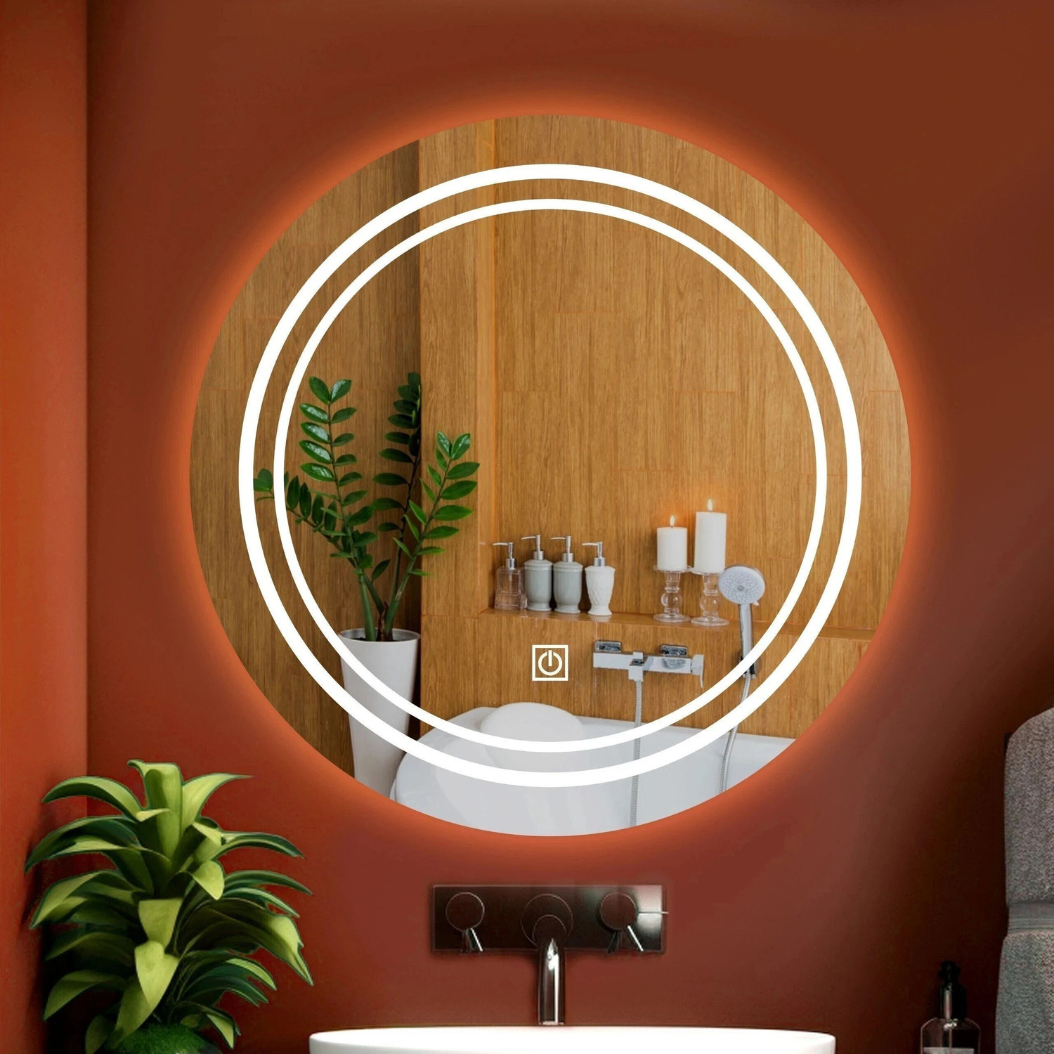 Image of KRELIX Round Mirror For Wash basin And Decorative Interior Decor Mirror for Bathroom Bathroom Mirror