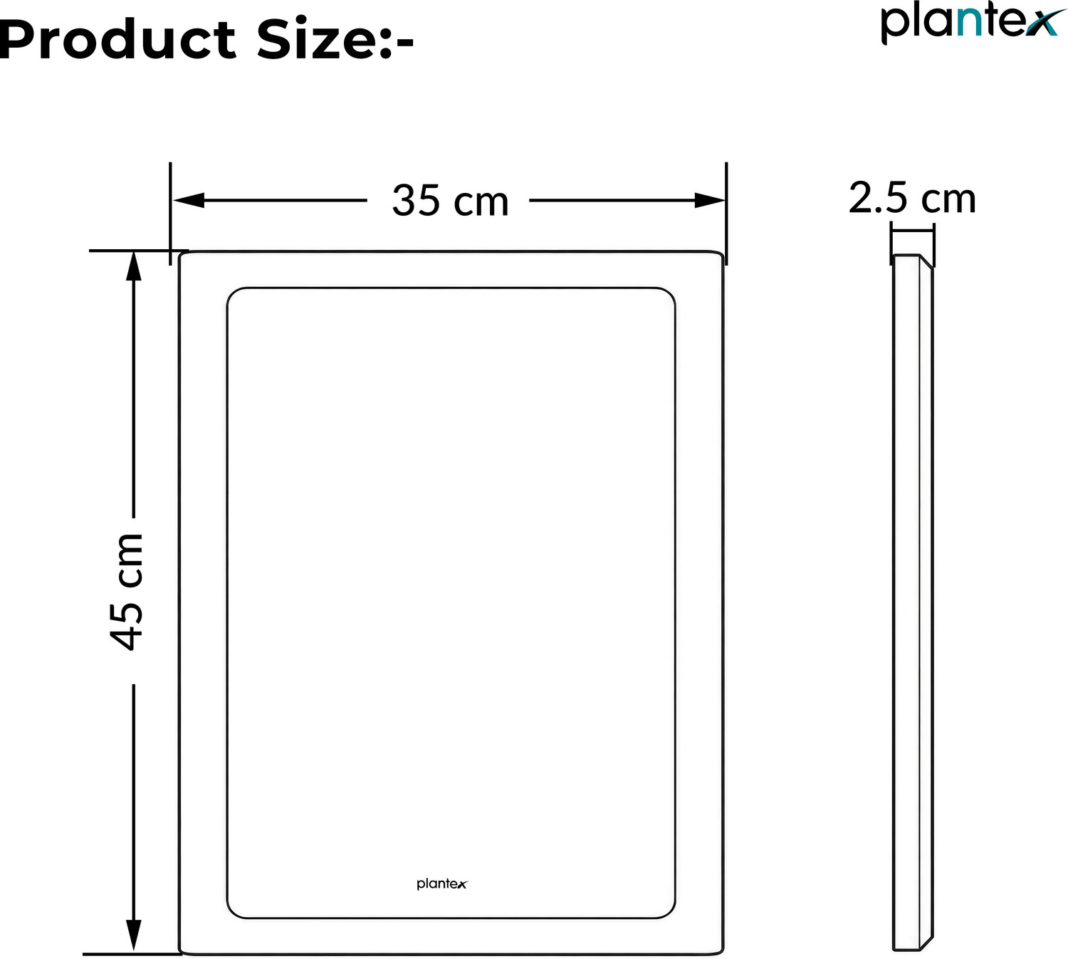 Image of Plantex Mirror with Frame /Looking Glass with ABS Frame /Mirror for Home /Bathroom-18x14 In Bathroom Mirror