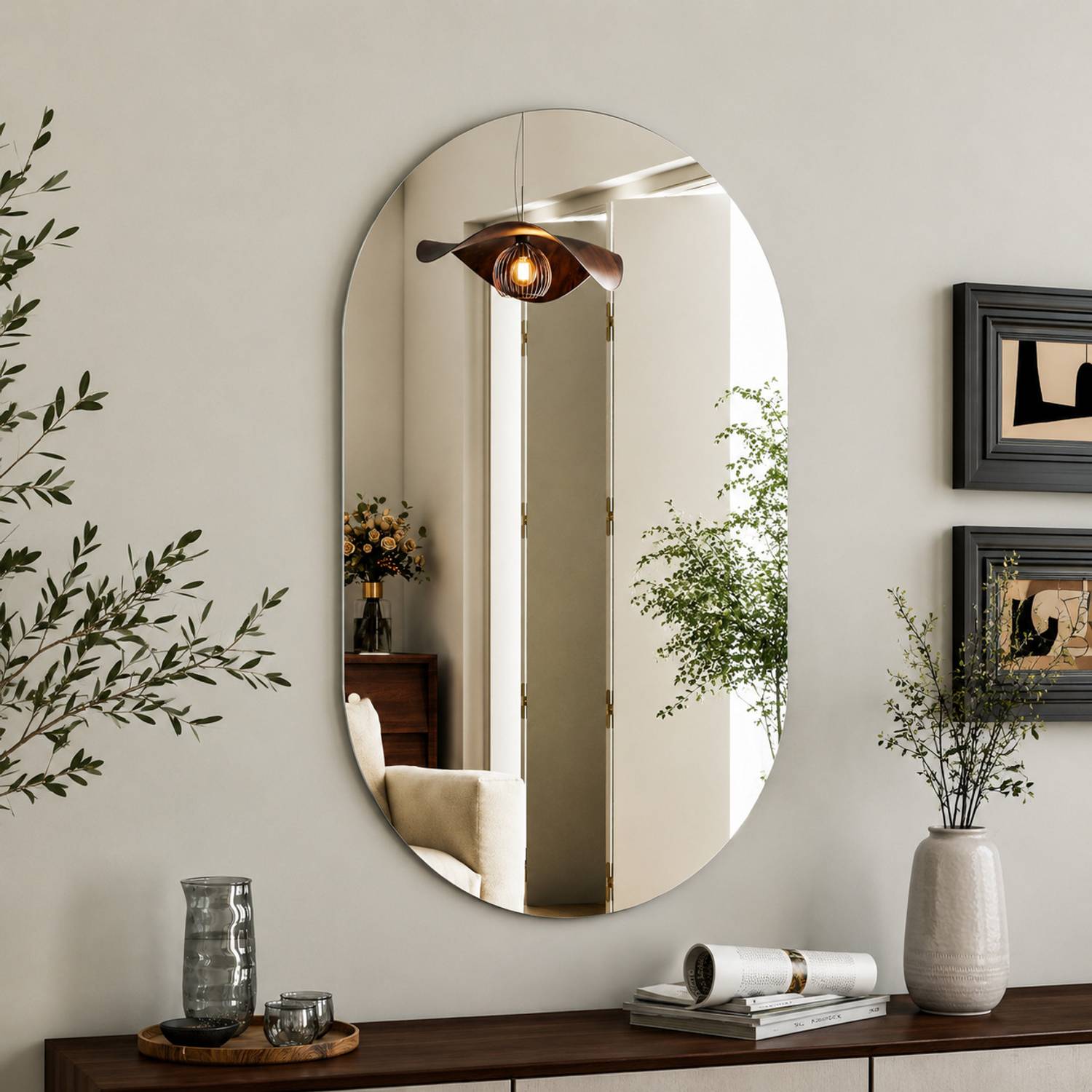 LUPPRA 12x18 Inches Frameless Capsule Wall Mirror - Image 4