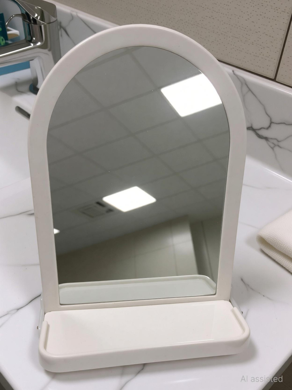 Image of mjc White Arc with Shelf Bathroom Mirror
