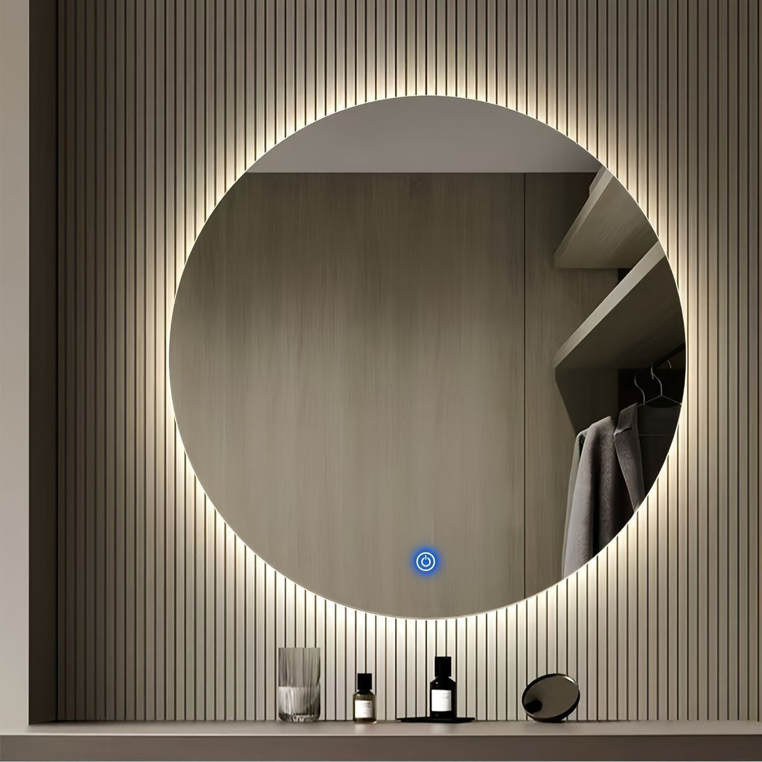 Image of GlassDarshan 24*24 Inch Led Mirror With Sencer. Lighted Mirror (Round)
