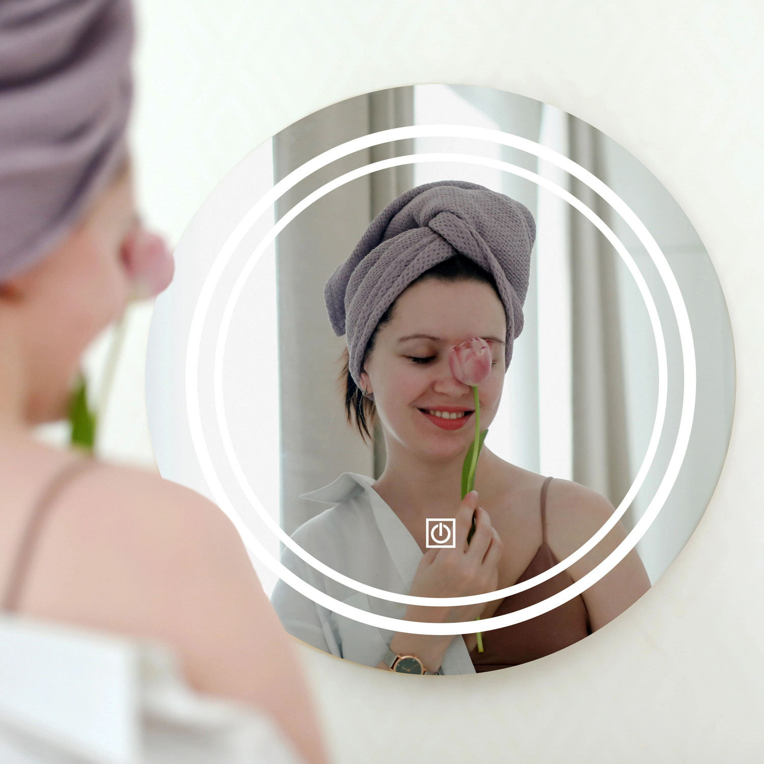Image of KRELIX Round Mirror For Wash basin And Decorative Interior Decor Mirror for Bathroom Bathroom Mirror