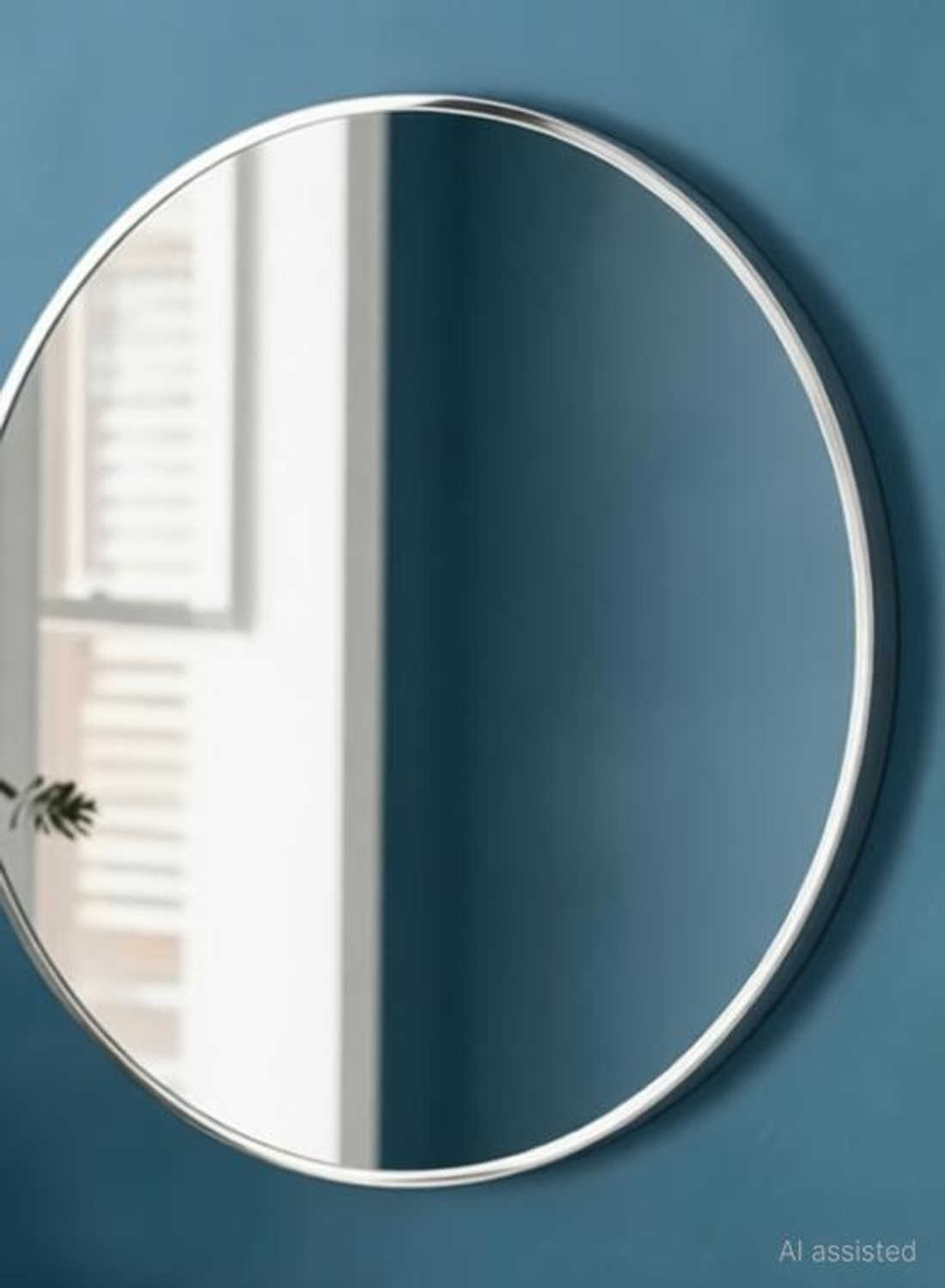 Image of AG CRAFTS NO DRILL REQUIRE, EASILY STICK Decorative Mirror (Round)Bathroom Mirror 12 inch Bathroom Mirror