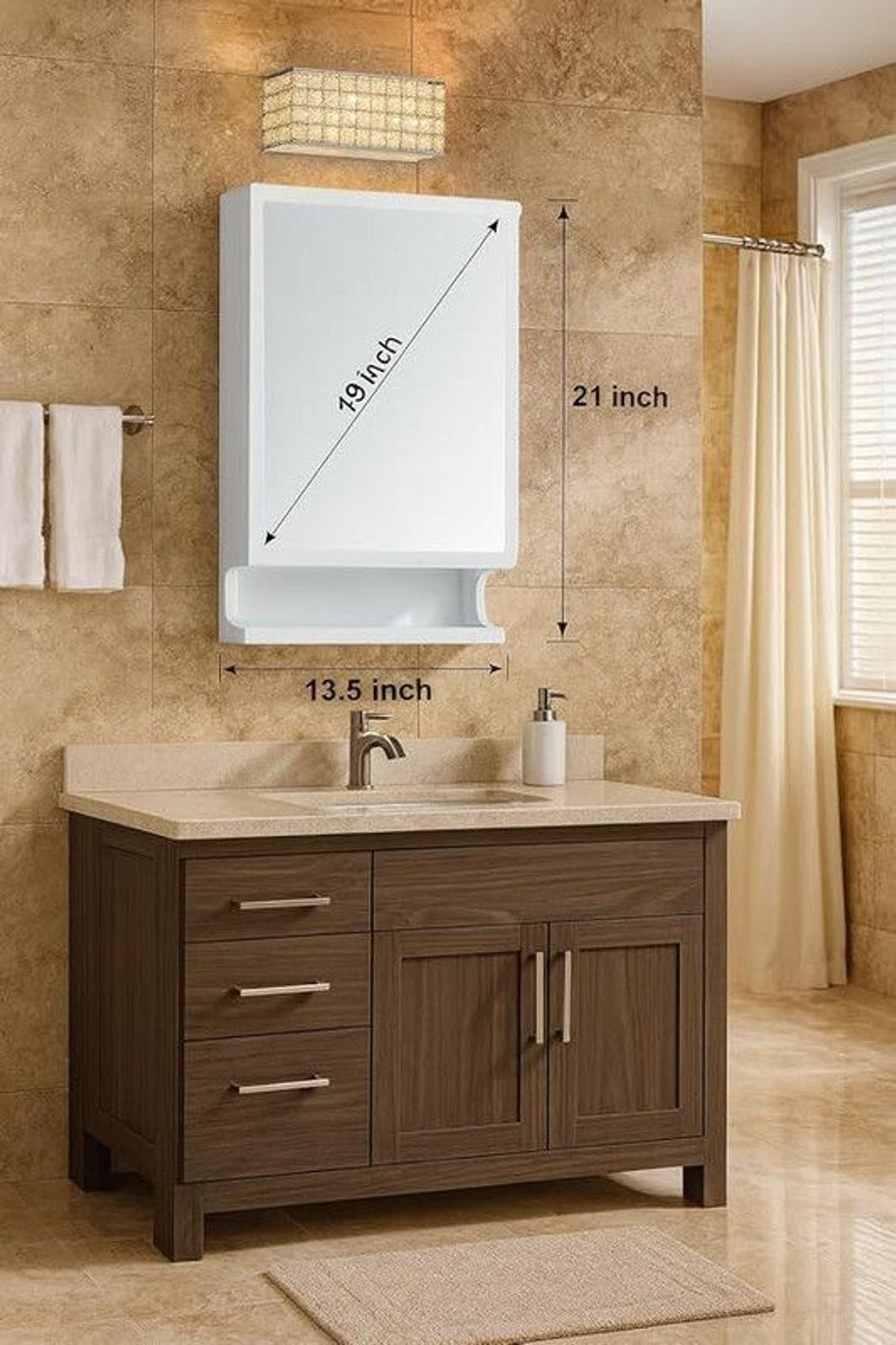 Image of LUPPRA Space-Saving Wall Cabinet with Mirro Bathroom Mirror