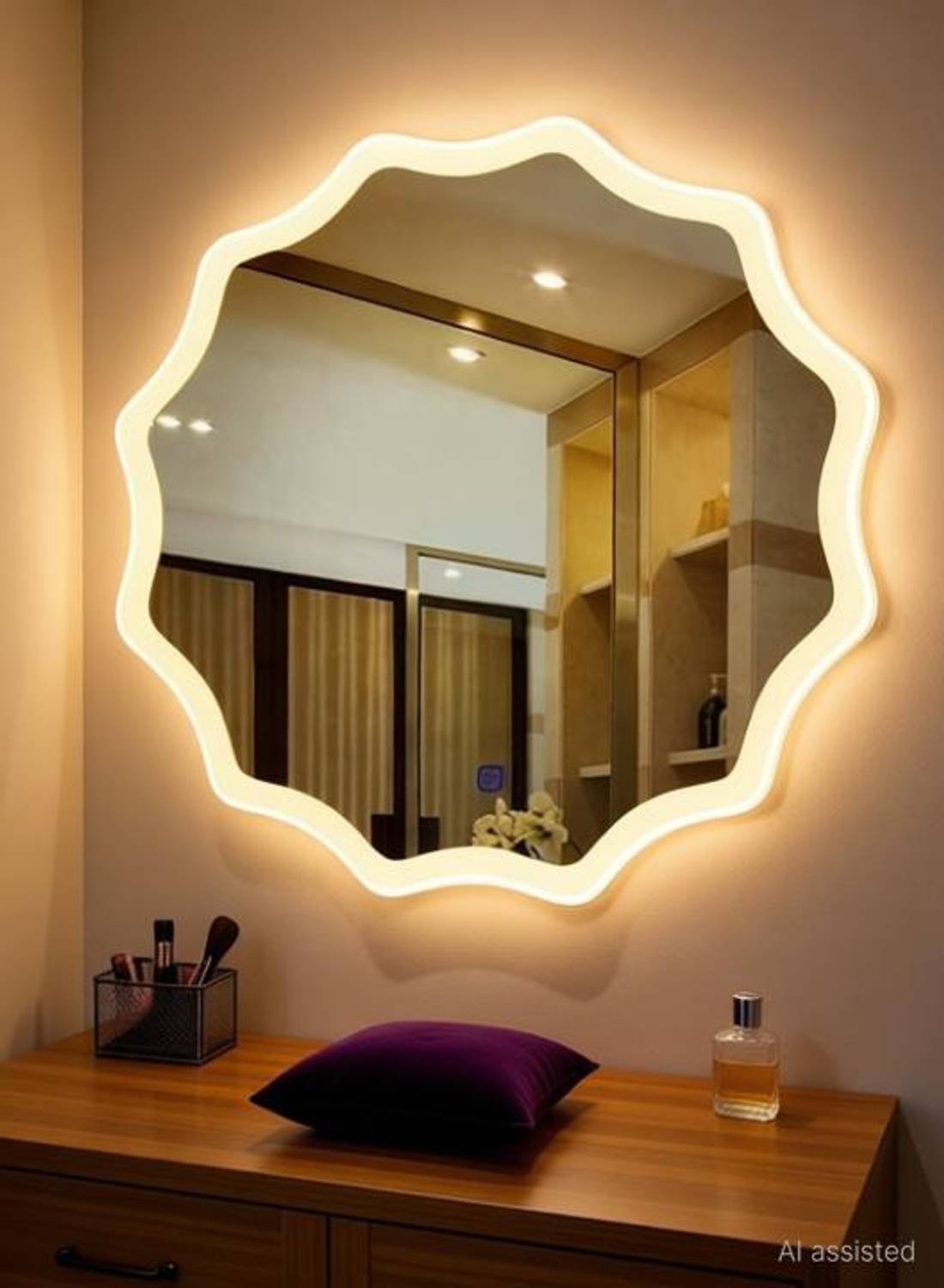 ARC 3D Modern Circular 21 inch 3-Mode Lighted Mirror
