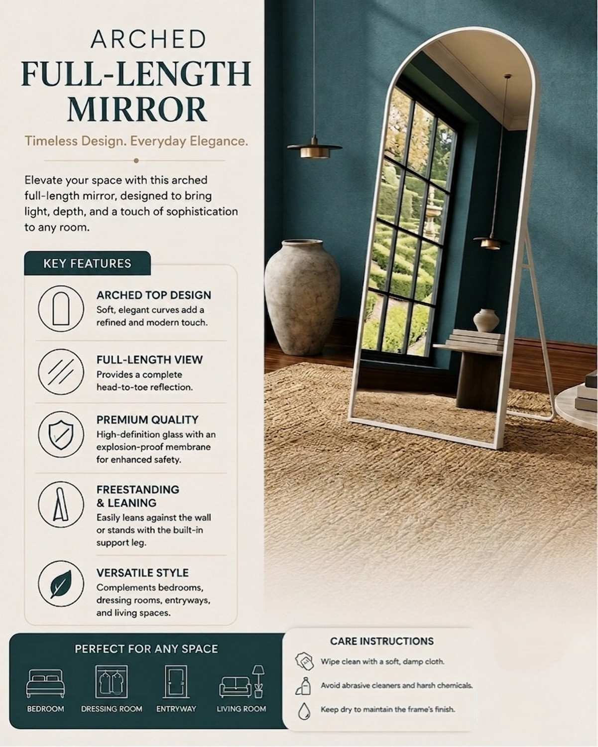 Image of Swcreations Full length Arch Mirror for Women Decorative Mirror