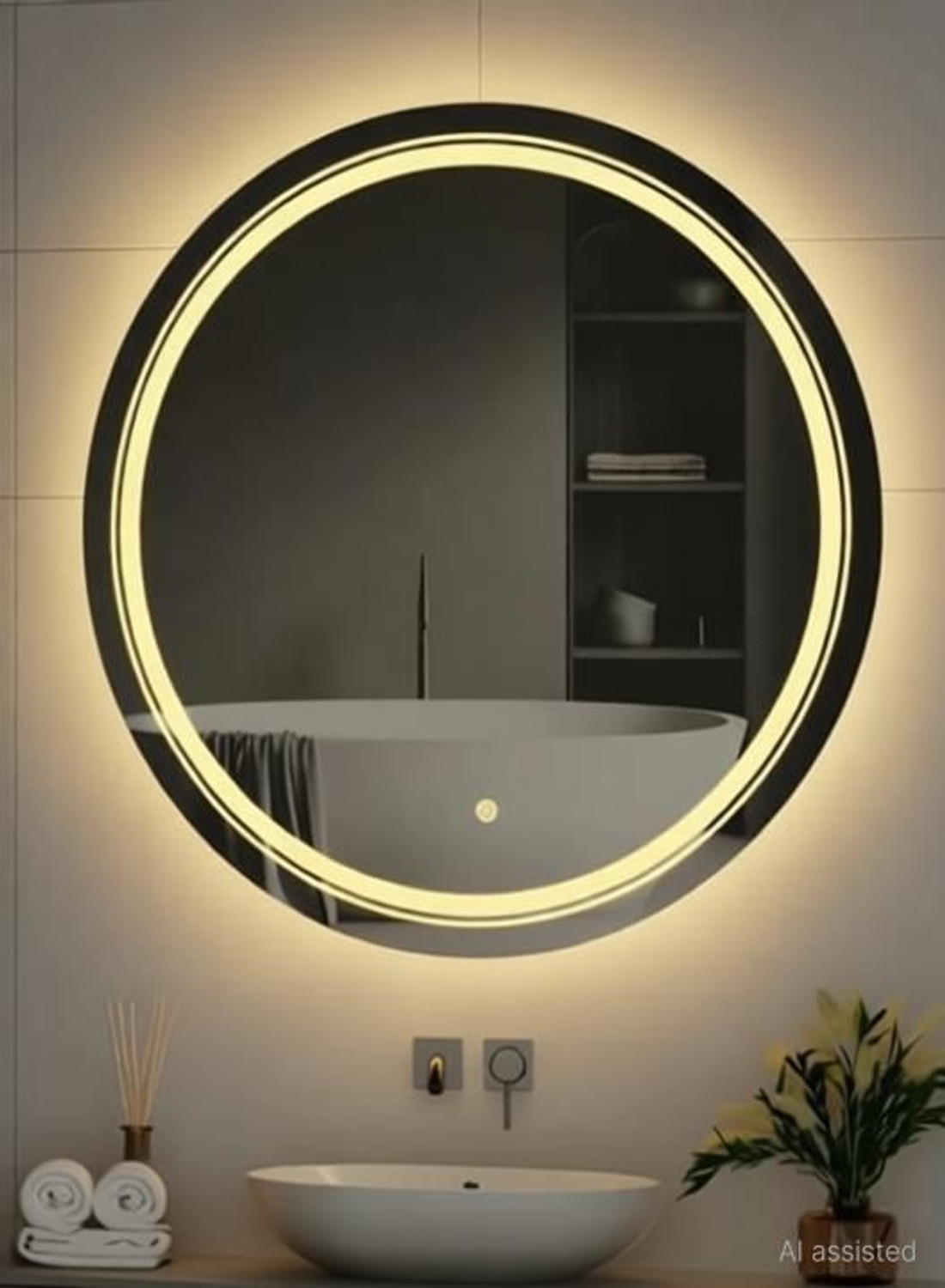 Image of Mofaro LED circular 18*18 Inch LED Wall MirrOR l1 Bathroom Mirror