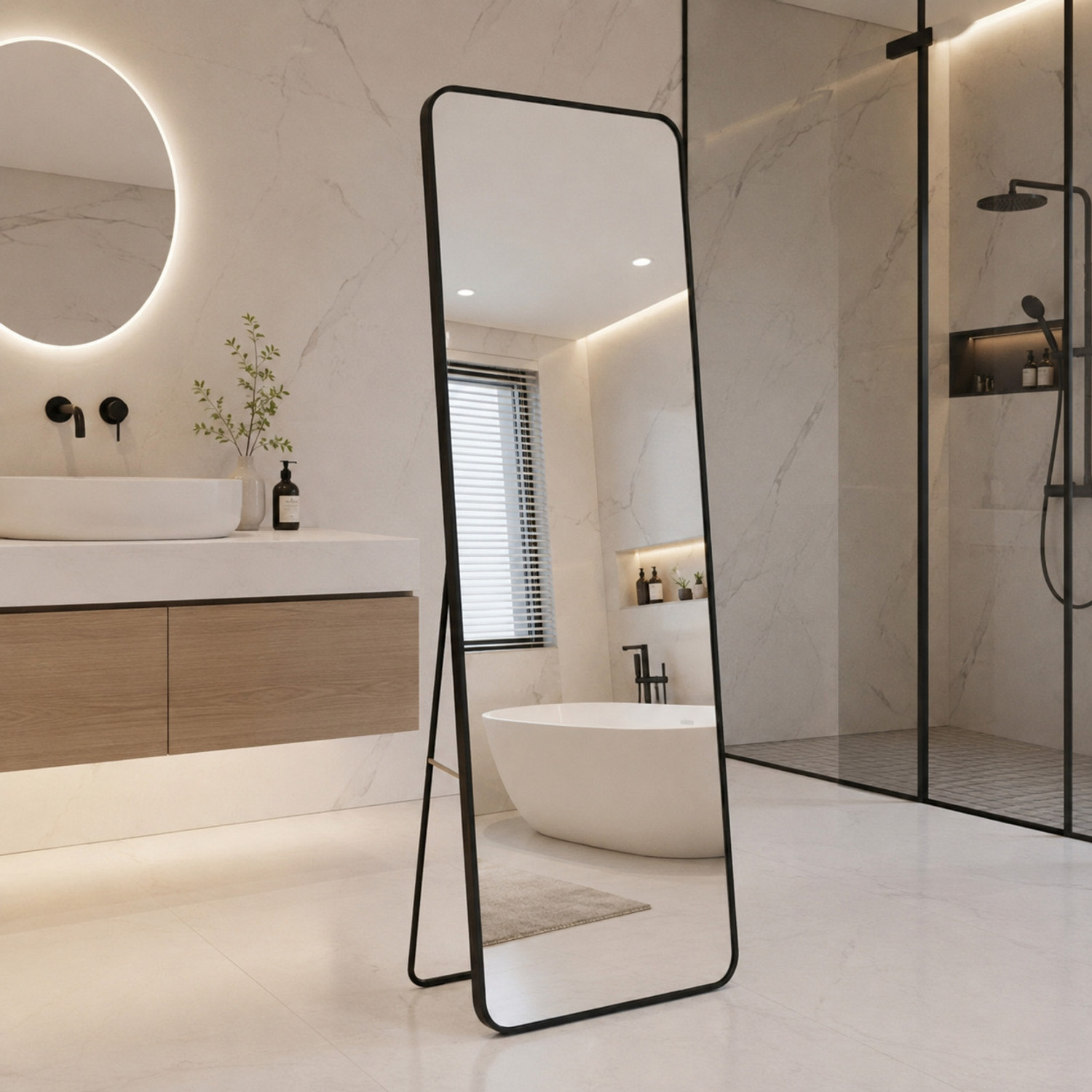 Image of LUPPRA Rectangle Full Length Mirror 150X40 Bathroom Mirror