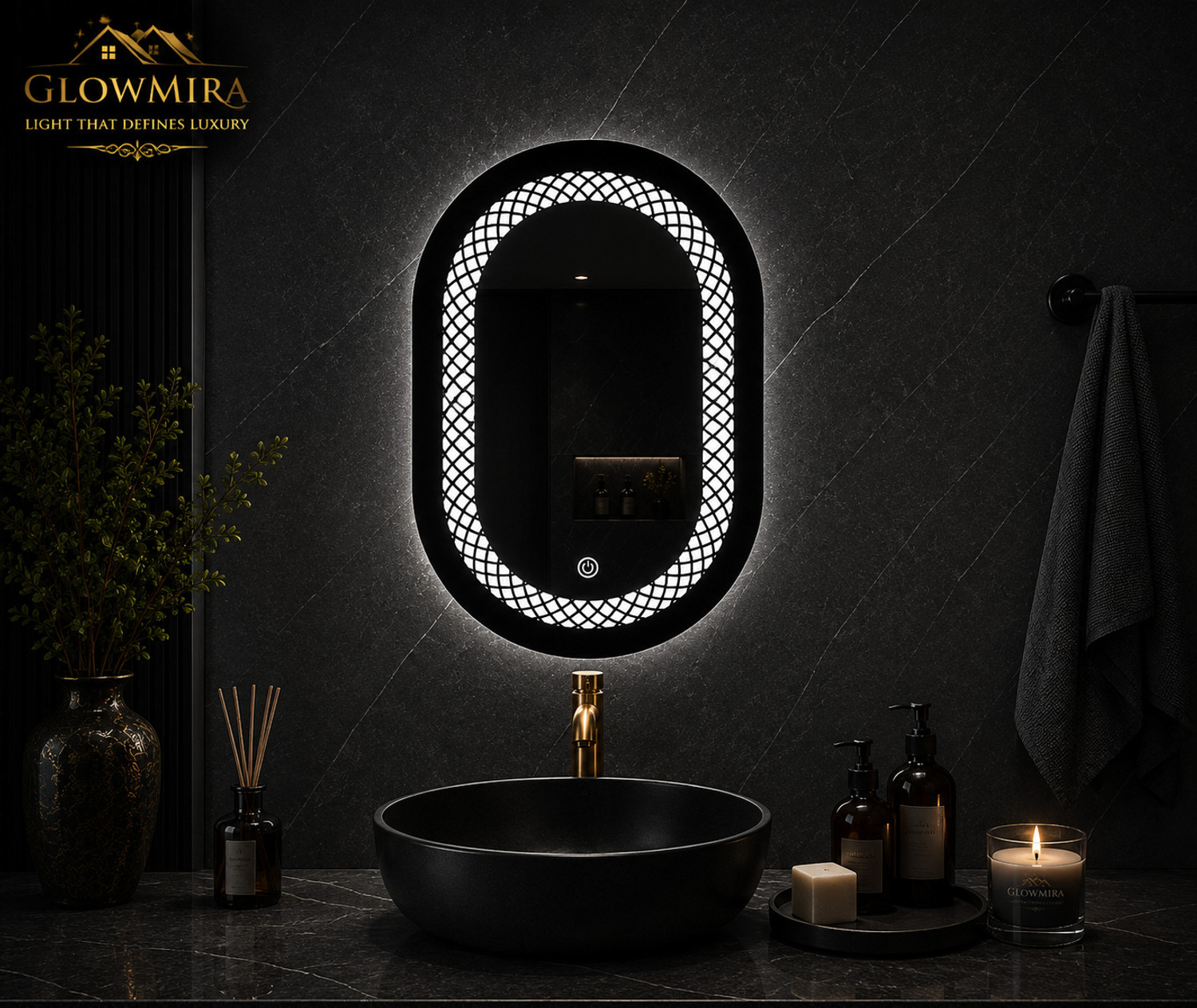 Image of Mofaro 24*18 Inch LED Wall MirrOR capsule LLP2 Bathroom Mirror
