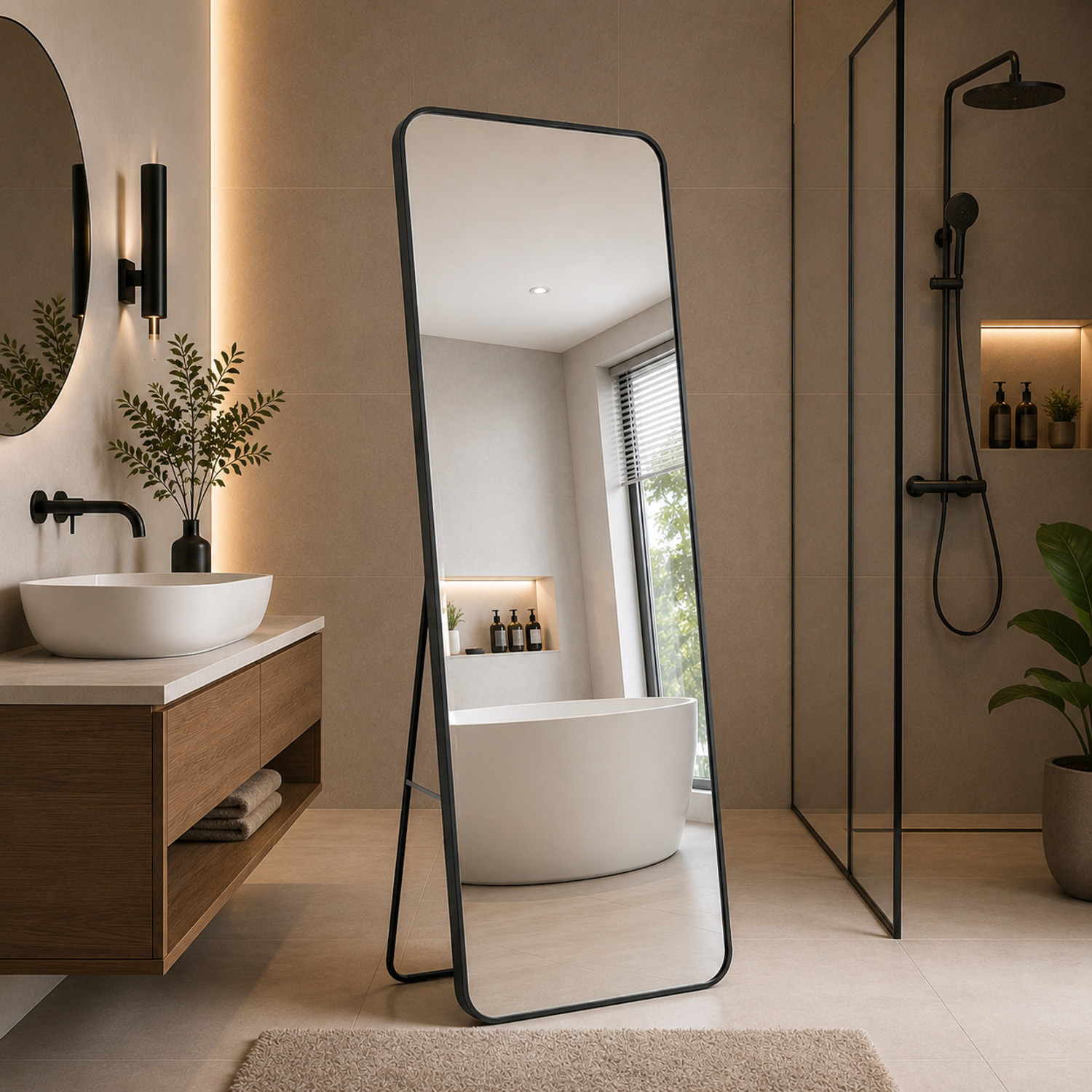 Image of LUPPRA Rectangle Full Length Mirror 150X40 Bathroom Mirror