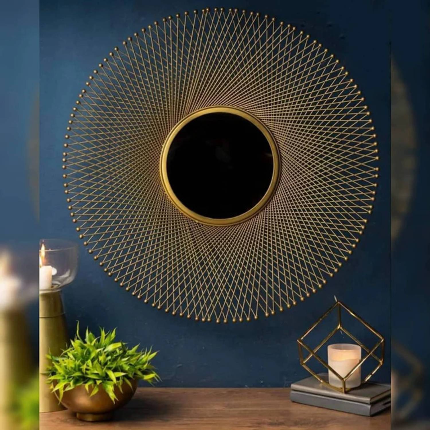 Metalmastery Knitted Metal Reflection Decorative Mirror (Designer