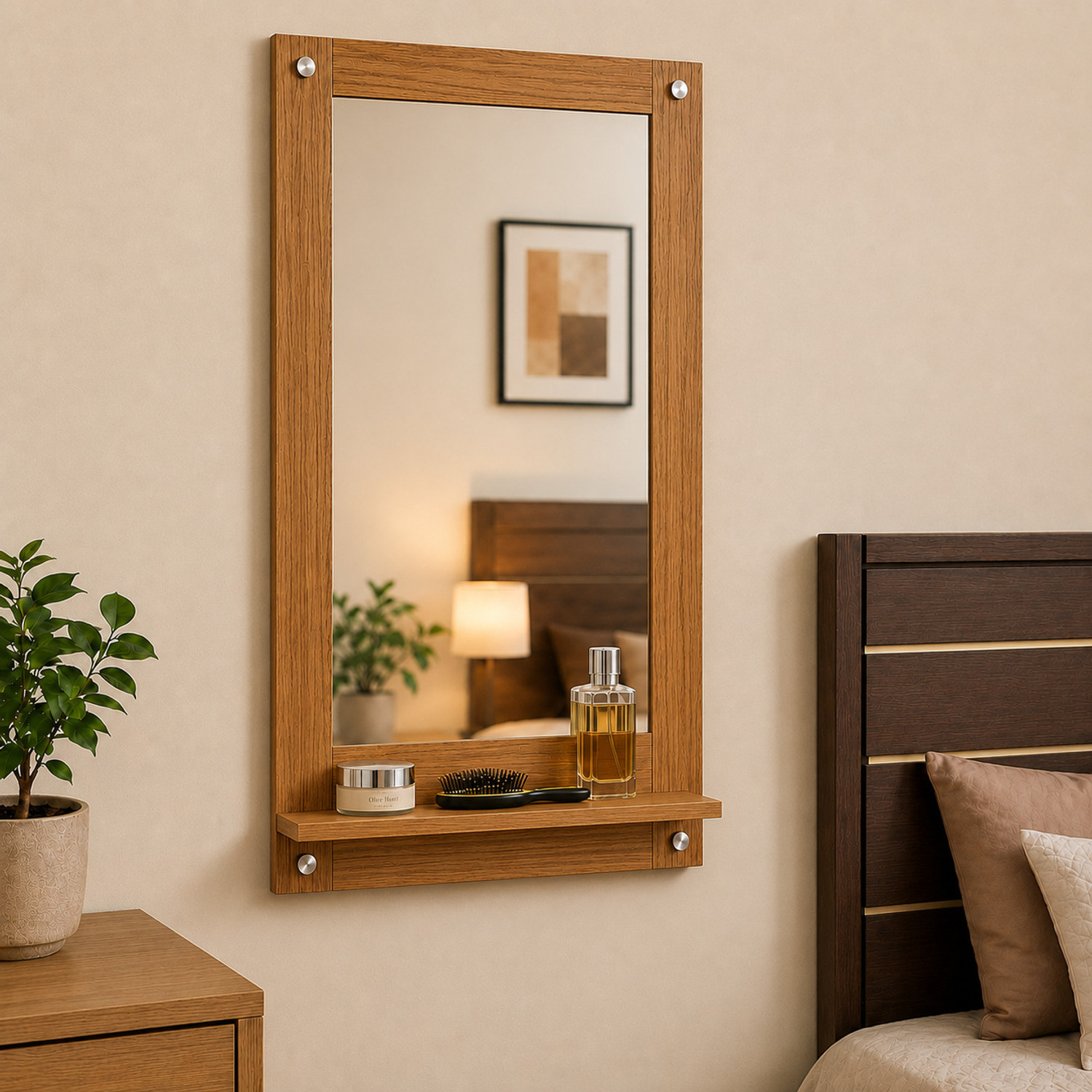 Image of Malbro Dressing Table for Bedroom Living Room - Matte Finish Engineered Wood Dressing Table