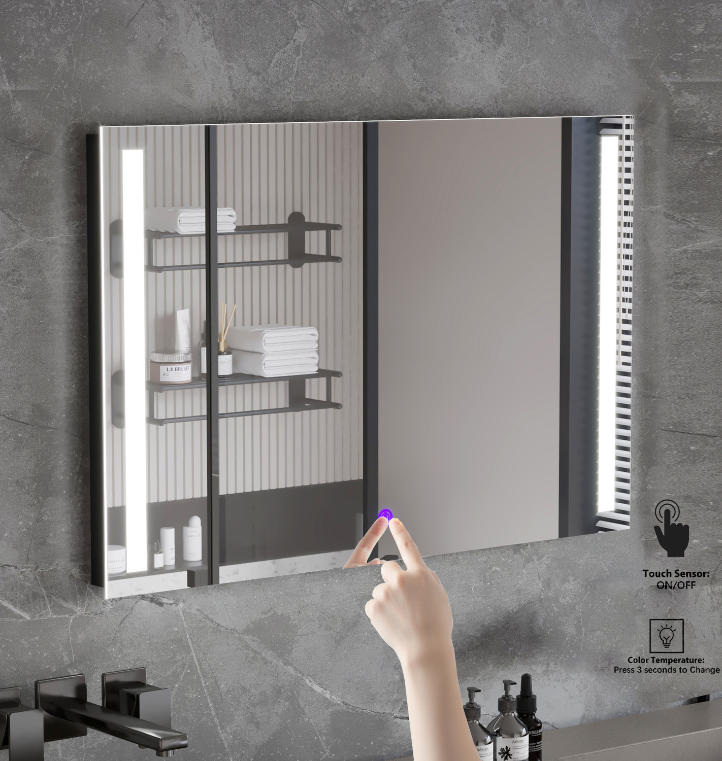 Image of ModDwell LED Mirror With Highway to freedom Lighted Mirror