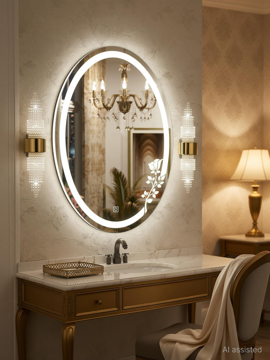 Image of ESSENZA 18x24 Smart LED Mirror with Touch Sensor 3 Colors Bathroom Mirror Wall Mirror Lighted Mirror